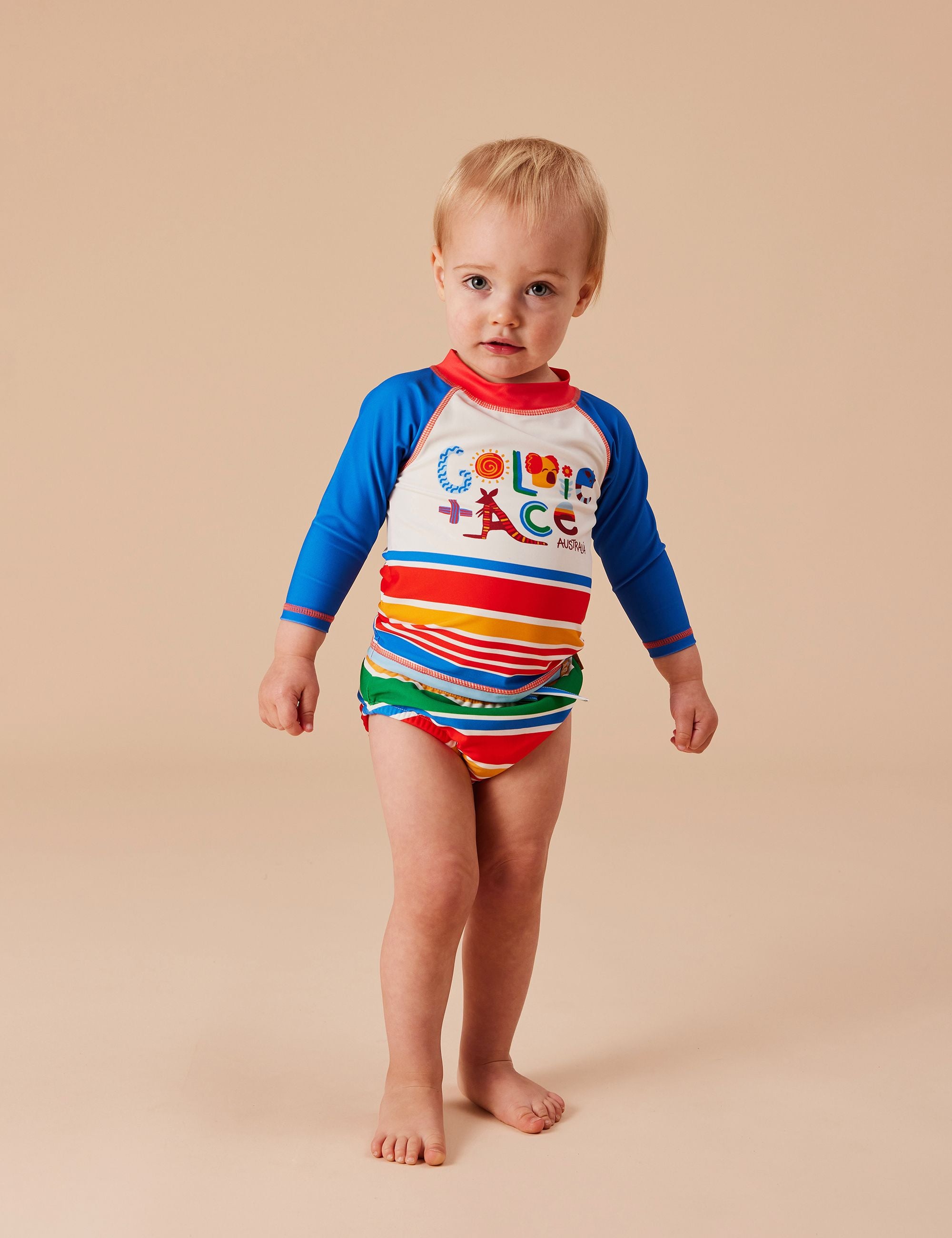 goldie + ace bold stripe swim nappy