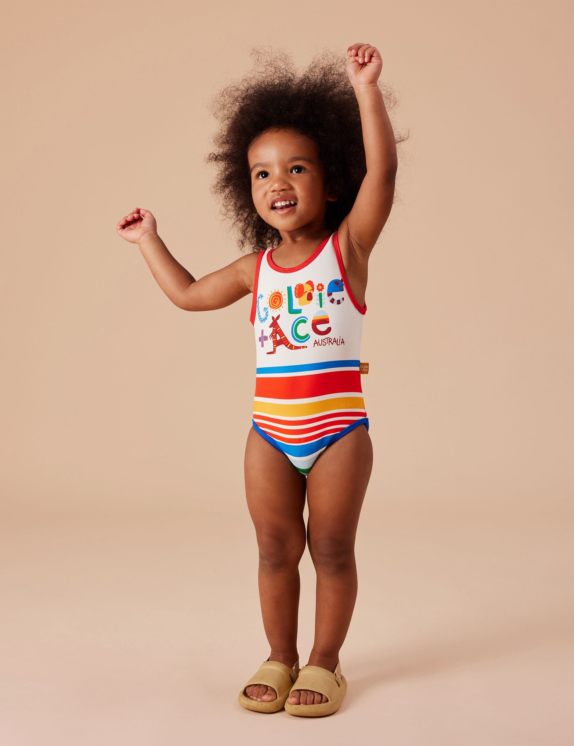 goldie + ace land down under stripe scoop back bathers