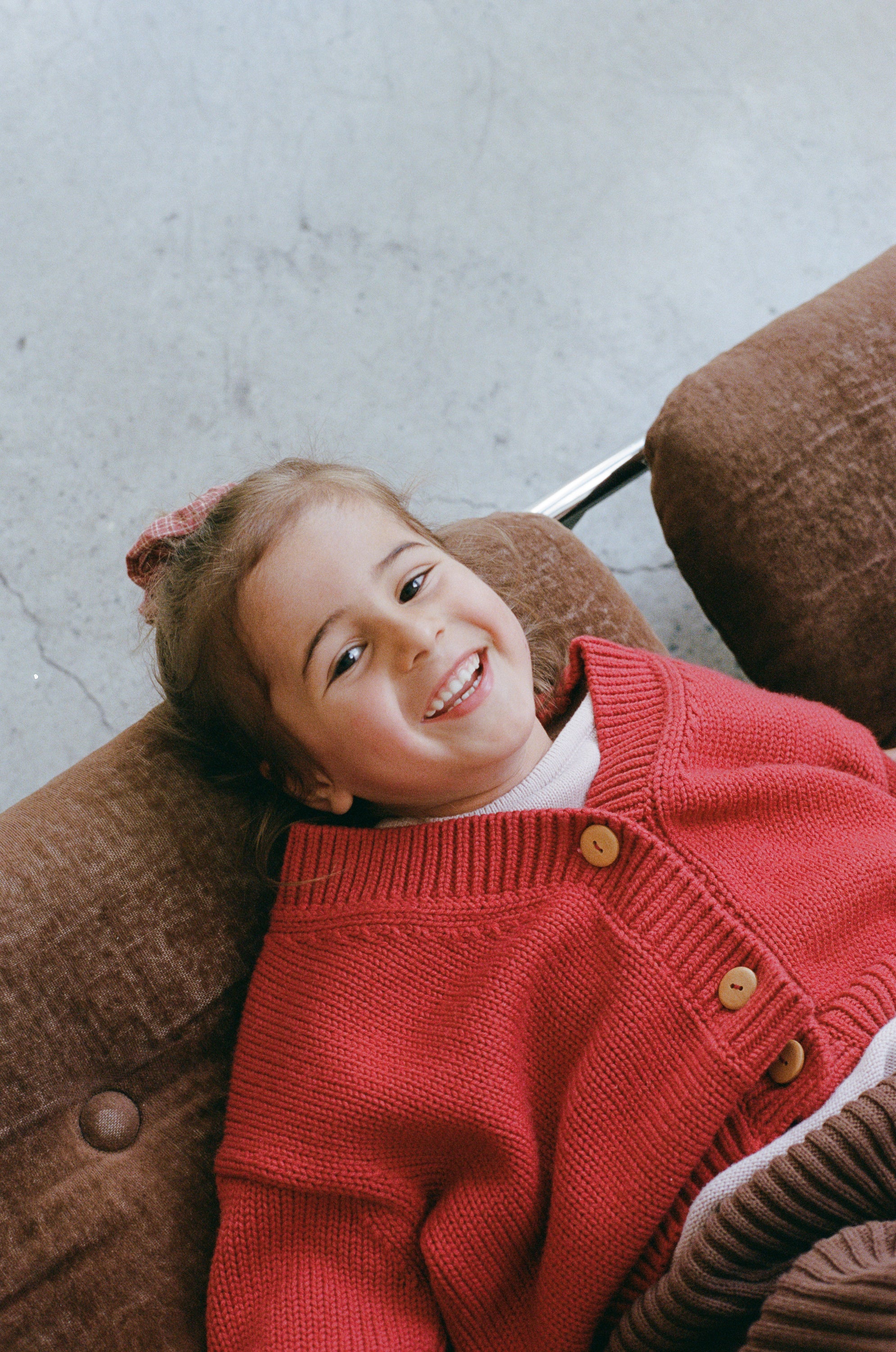 illoura the label essential wool knit cardi - chilli