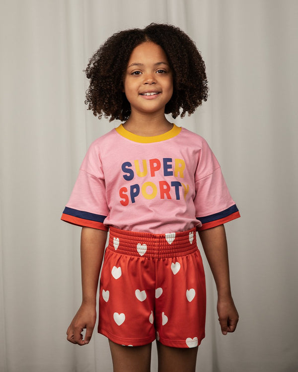 mini rodini super sporty t-shirt - pink