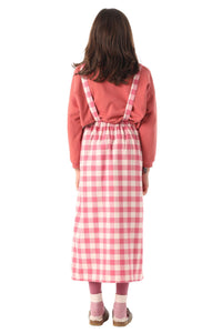 piupiuchick apron dress - pink gingham with lace