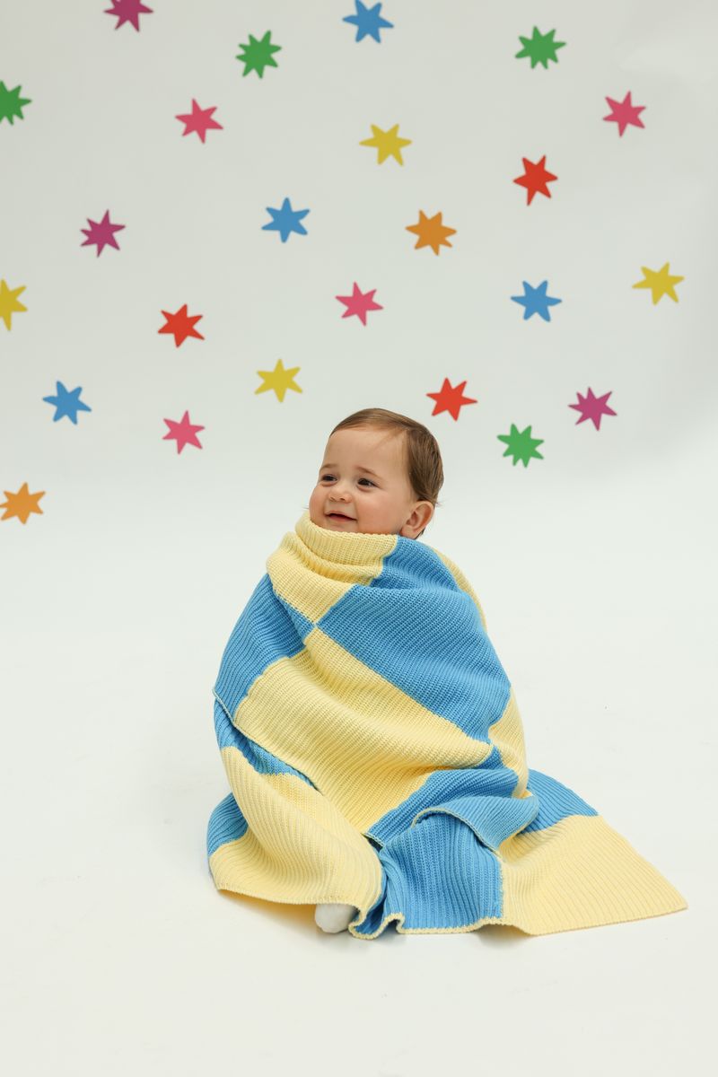 sunday siblings sunday blanket  - blue + yellow
