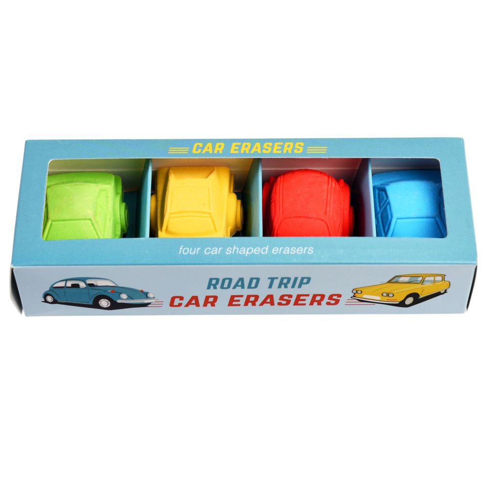 rex london car erasers 4 set - road trip