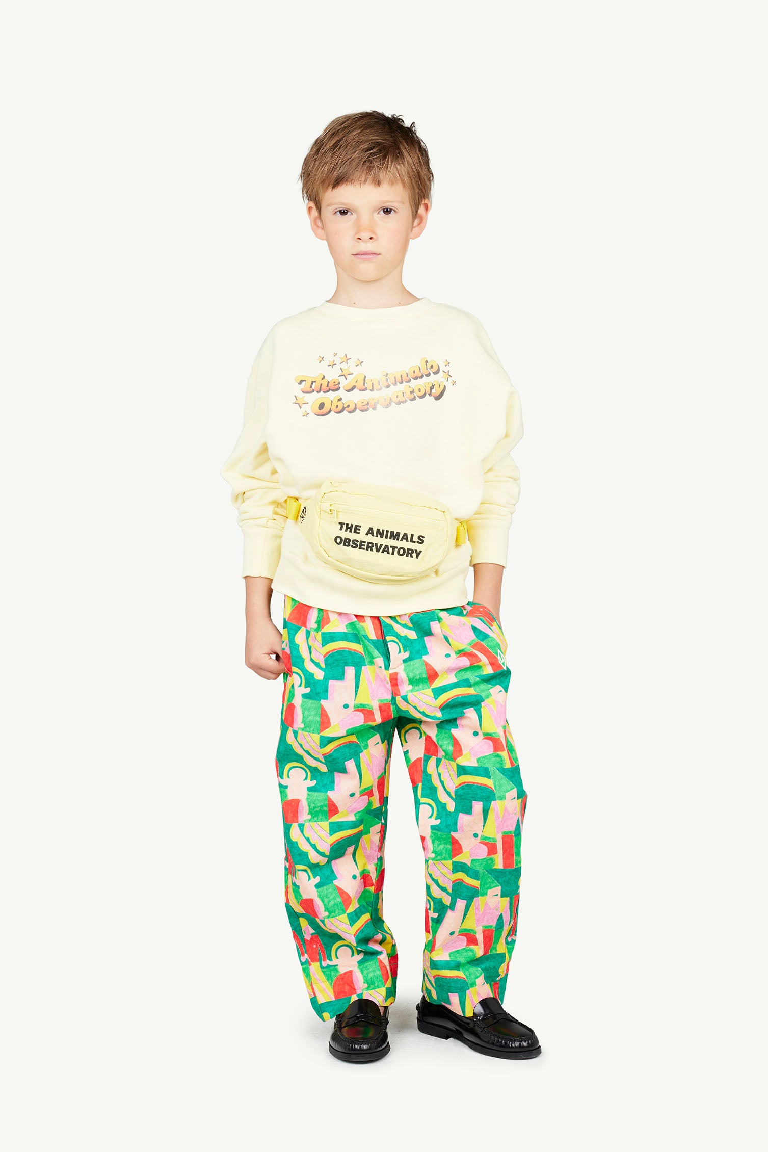 the animals observatory kids vintage bear sweatshirt - soft yellow