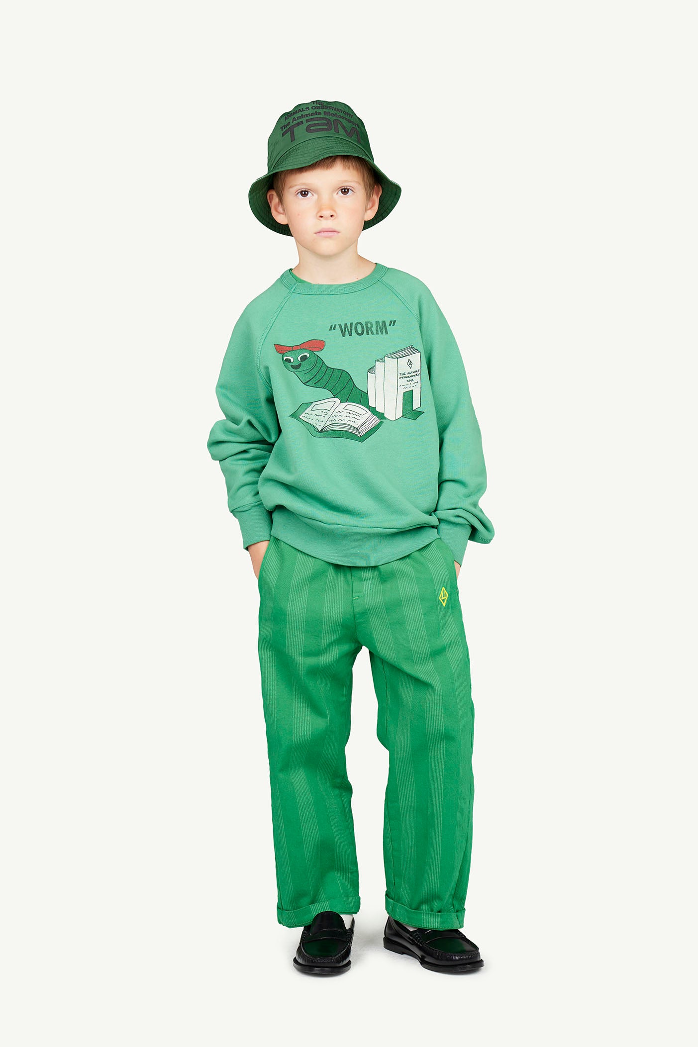 the animals observatory kids bookworm shark sweatshirt - green