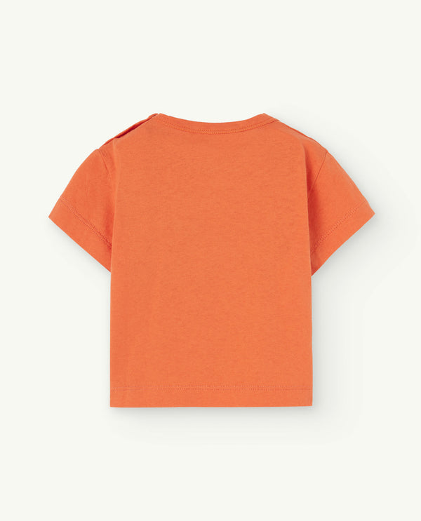 the animals observatory orange baby rooster t-shirt - bear