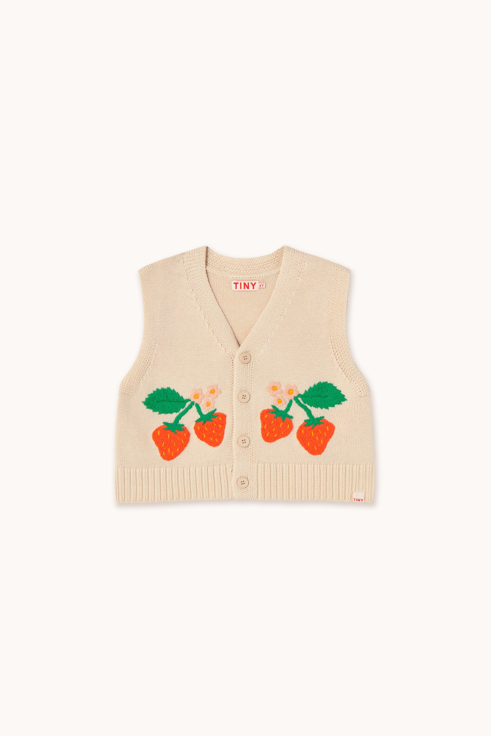 tiny cottons strawberries vest - light cream