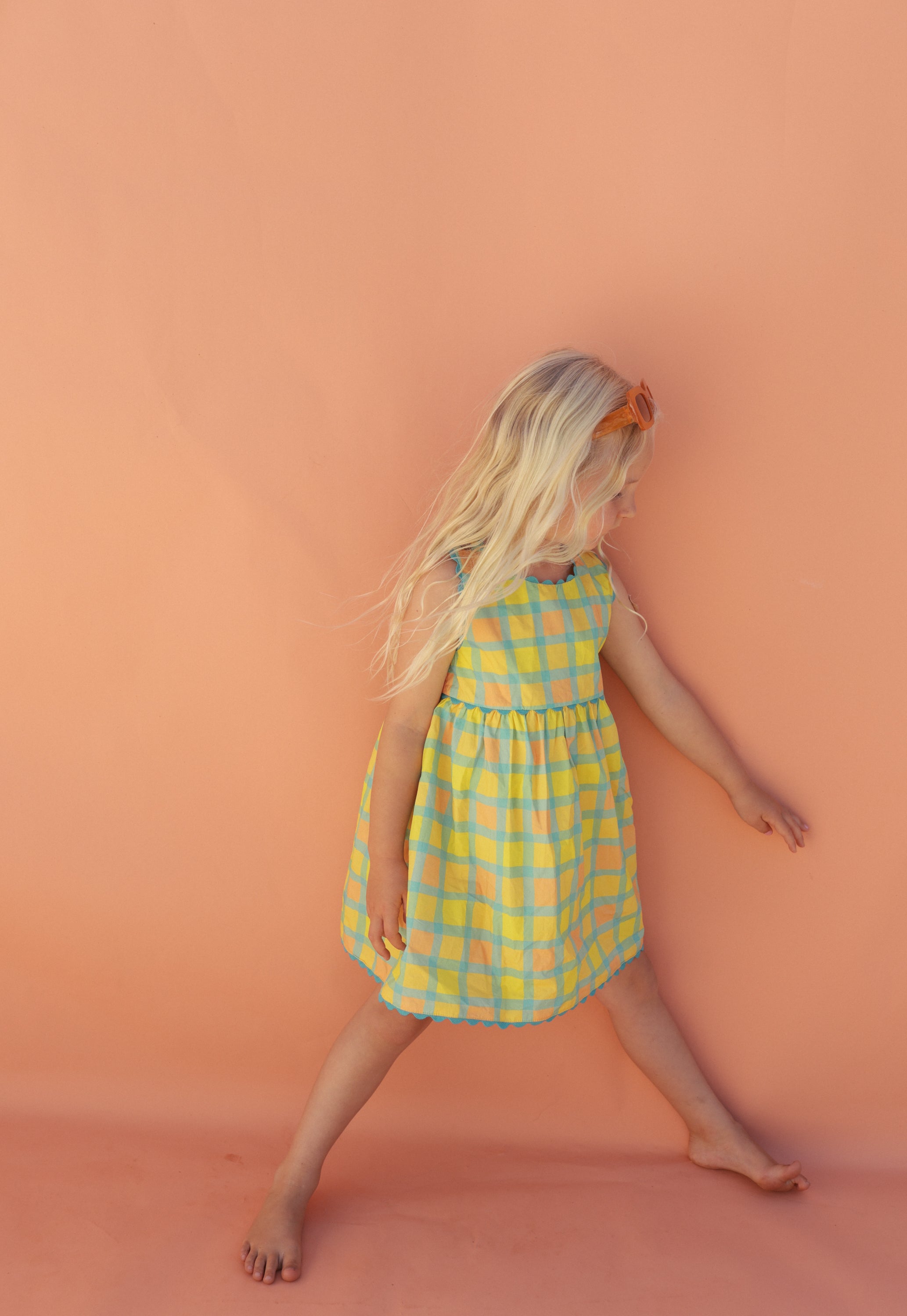 small swim club checkered picnic dress