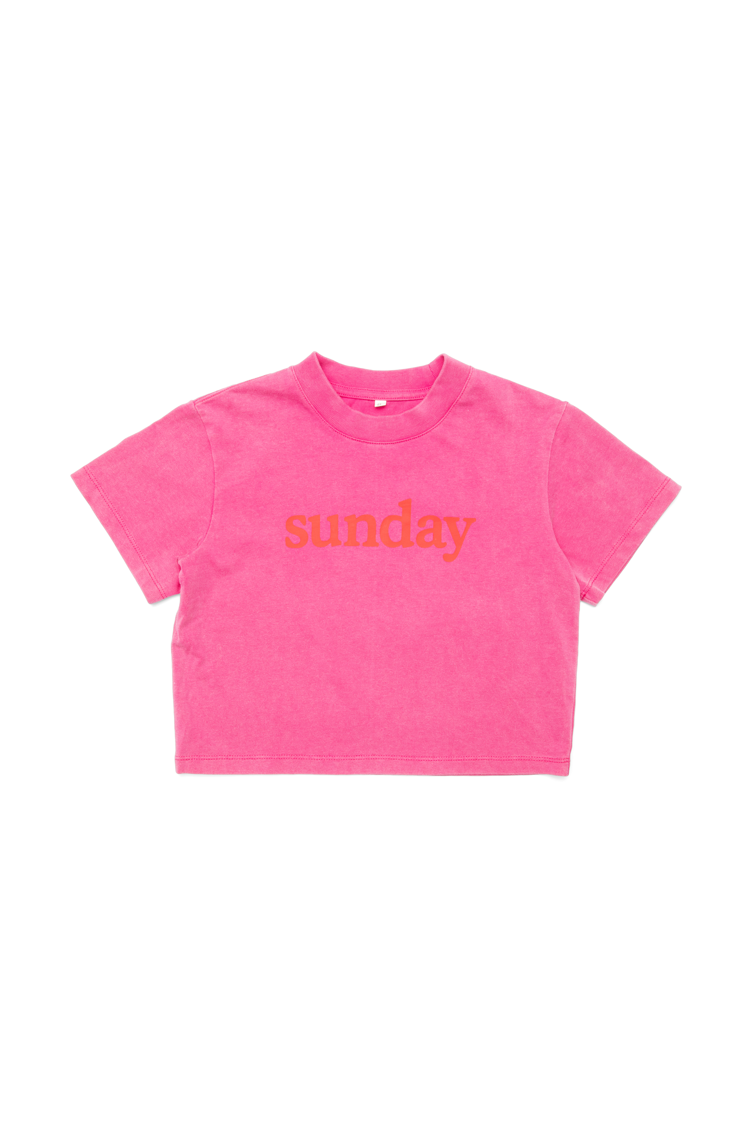 sunday siblings sunday tee - acid wash dark pink