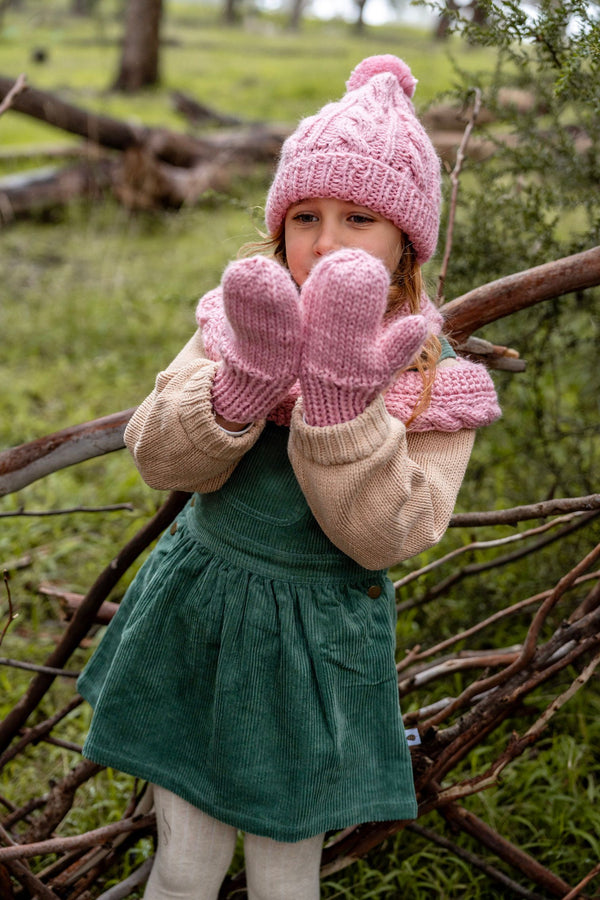 acorn kids free spirit mittens - pink