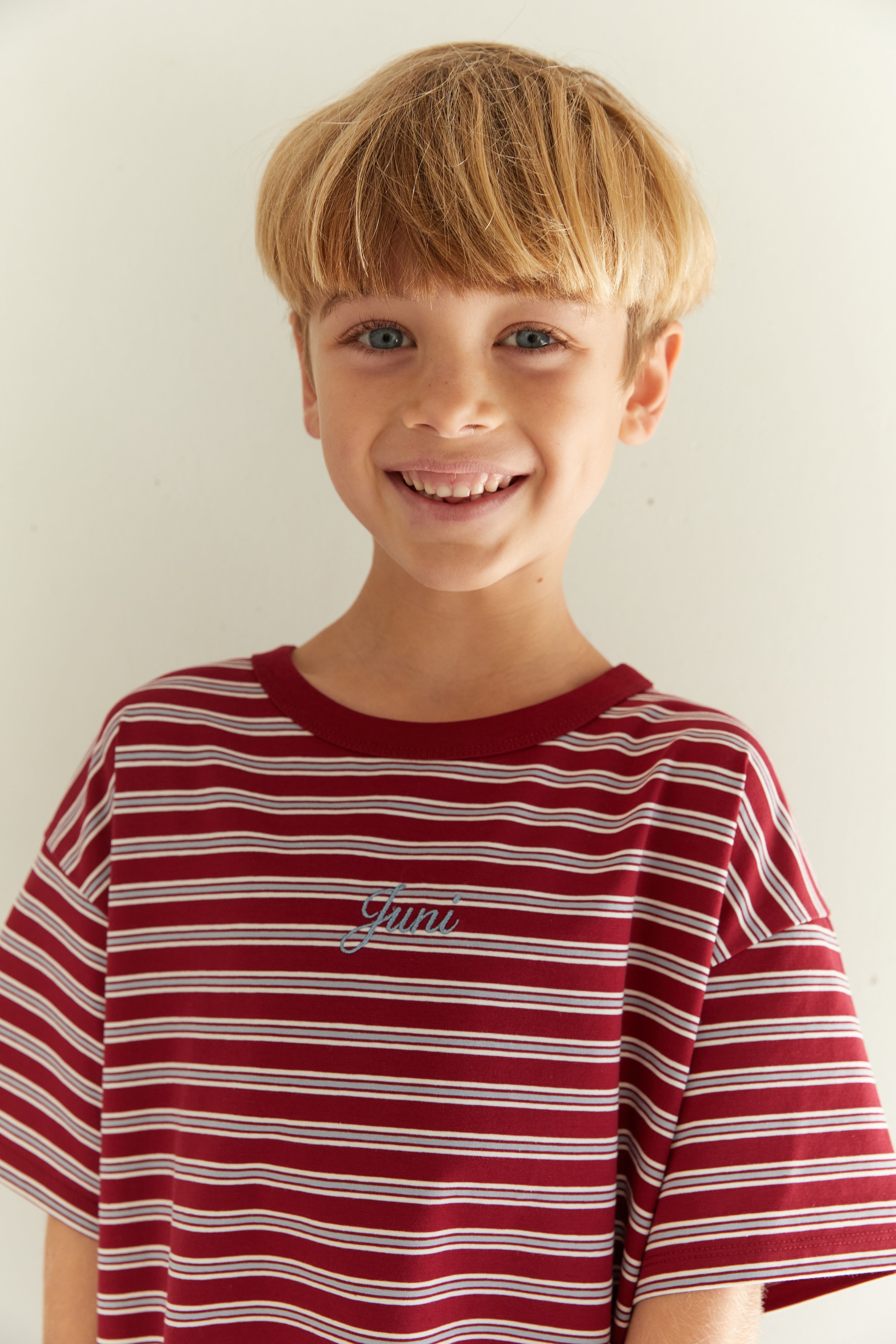 juni jnr zion tee - cherry stripe