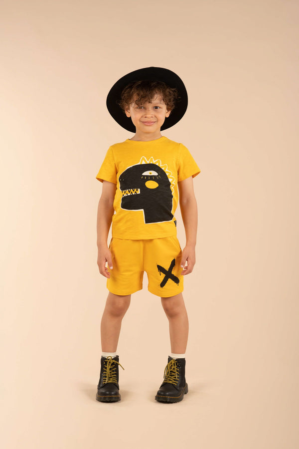 rock your baby graffiti shorts - mustard PRE ORDER