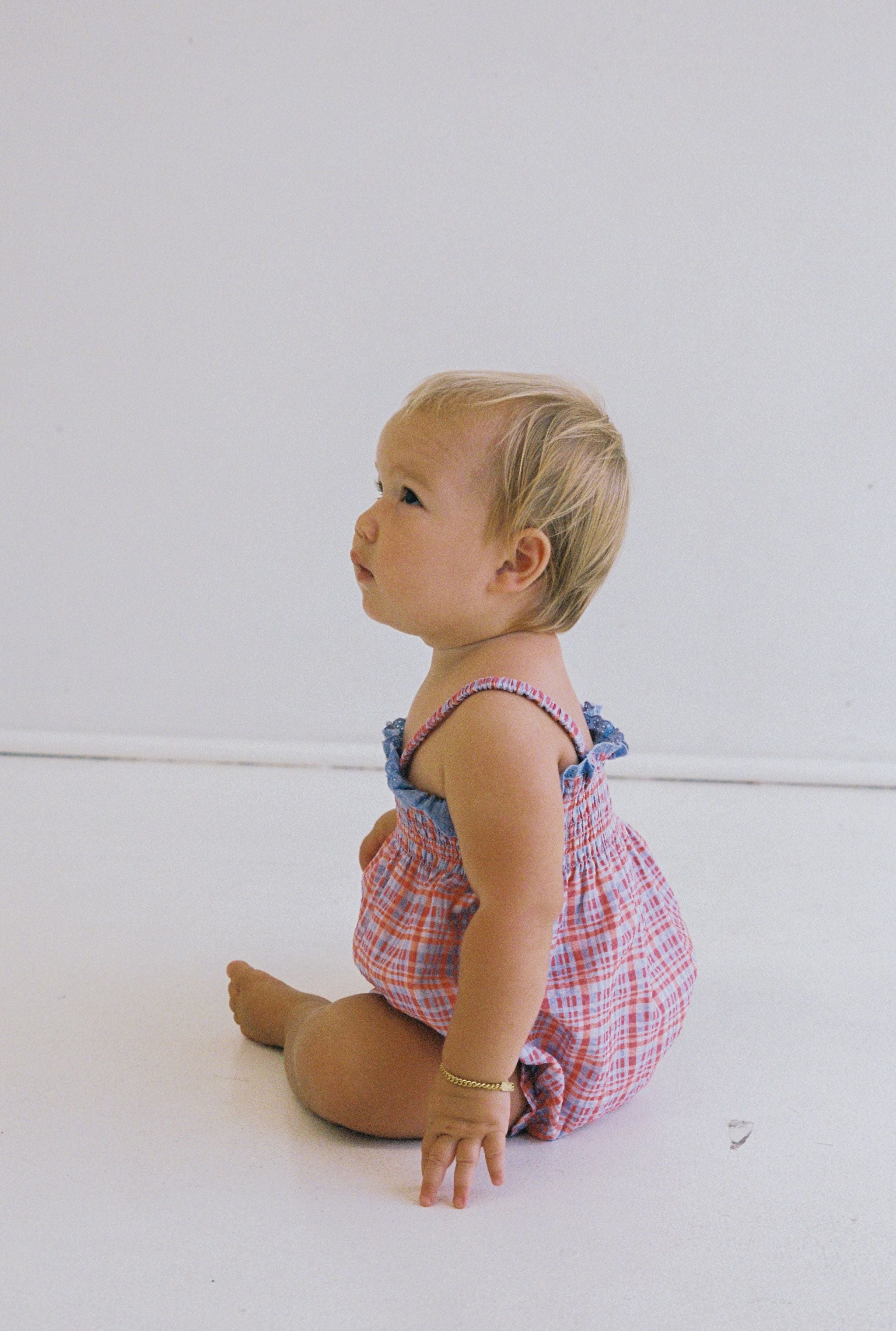 juni jnr lottie romper - picnic check