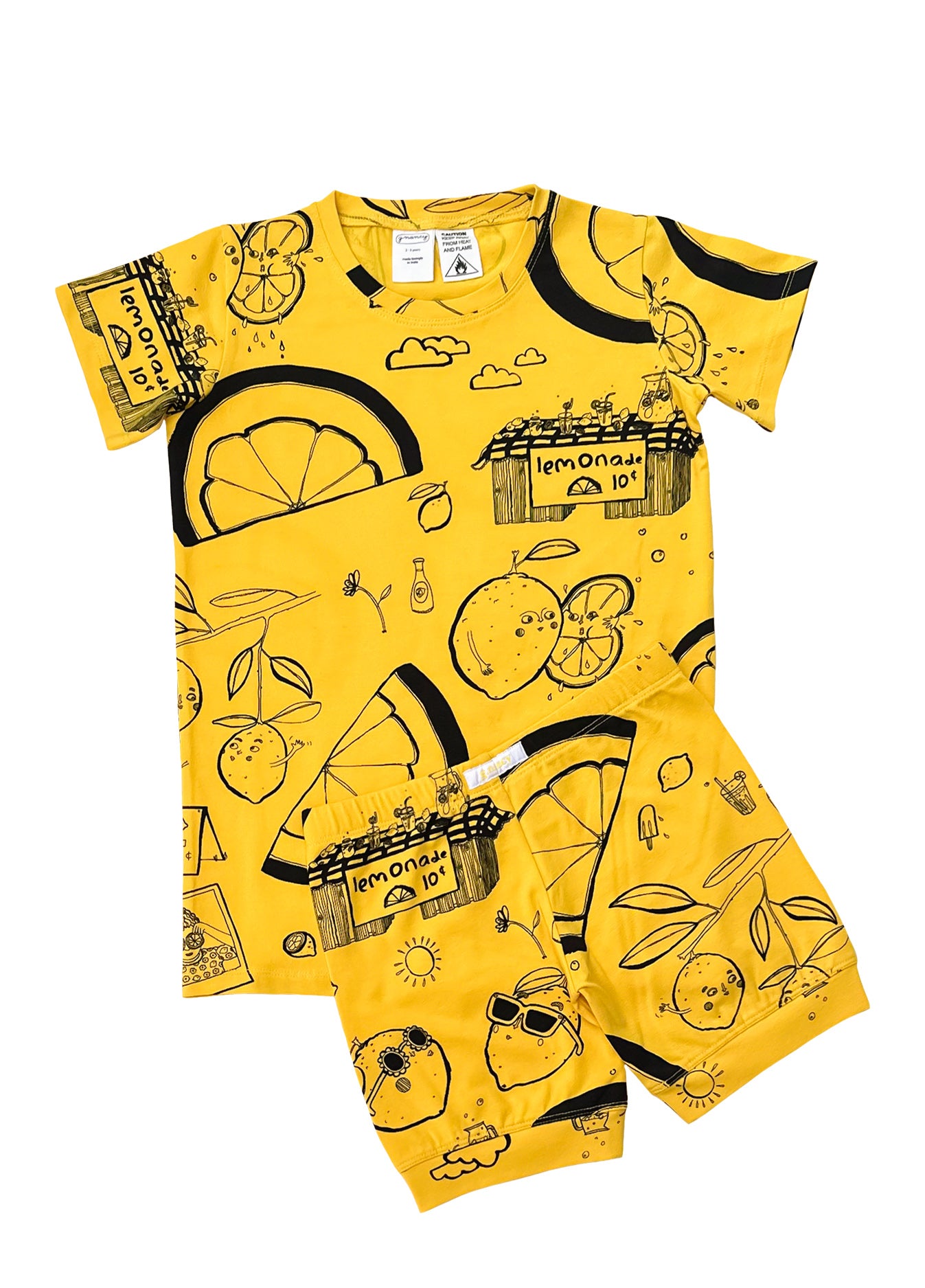 g.nancy lemonade shortie pj set - lemon (PRE ORDER)