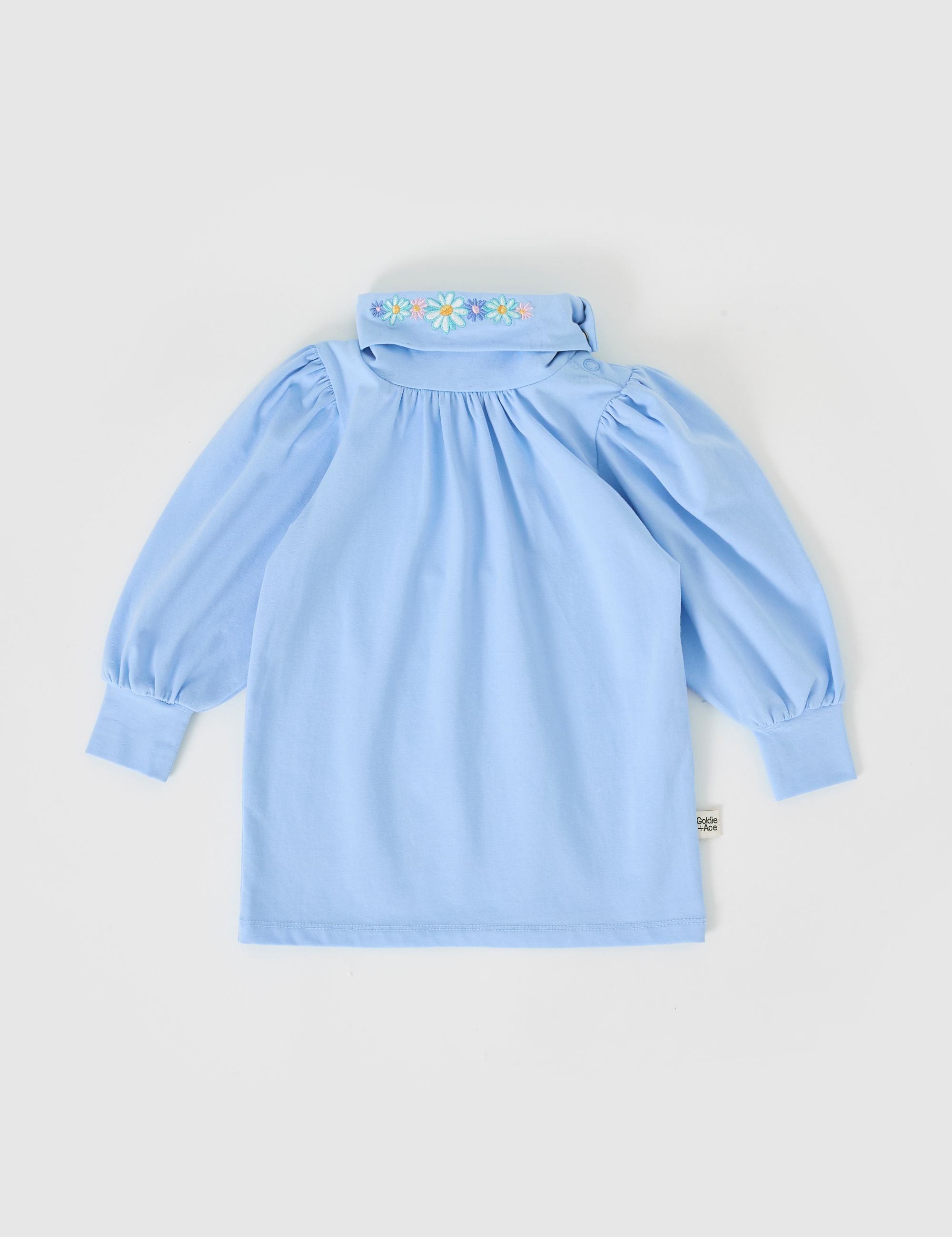 goldie + ace sophia embroidered puff sleeve skivvy