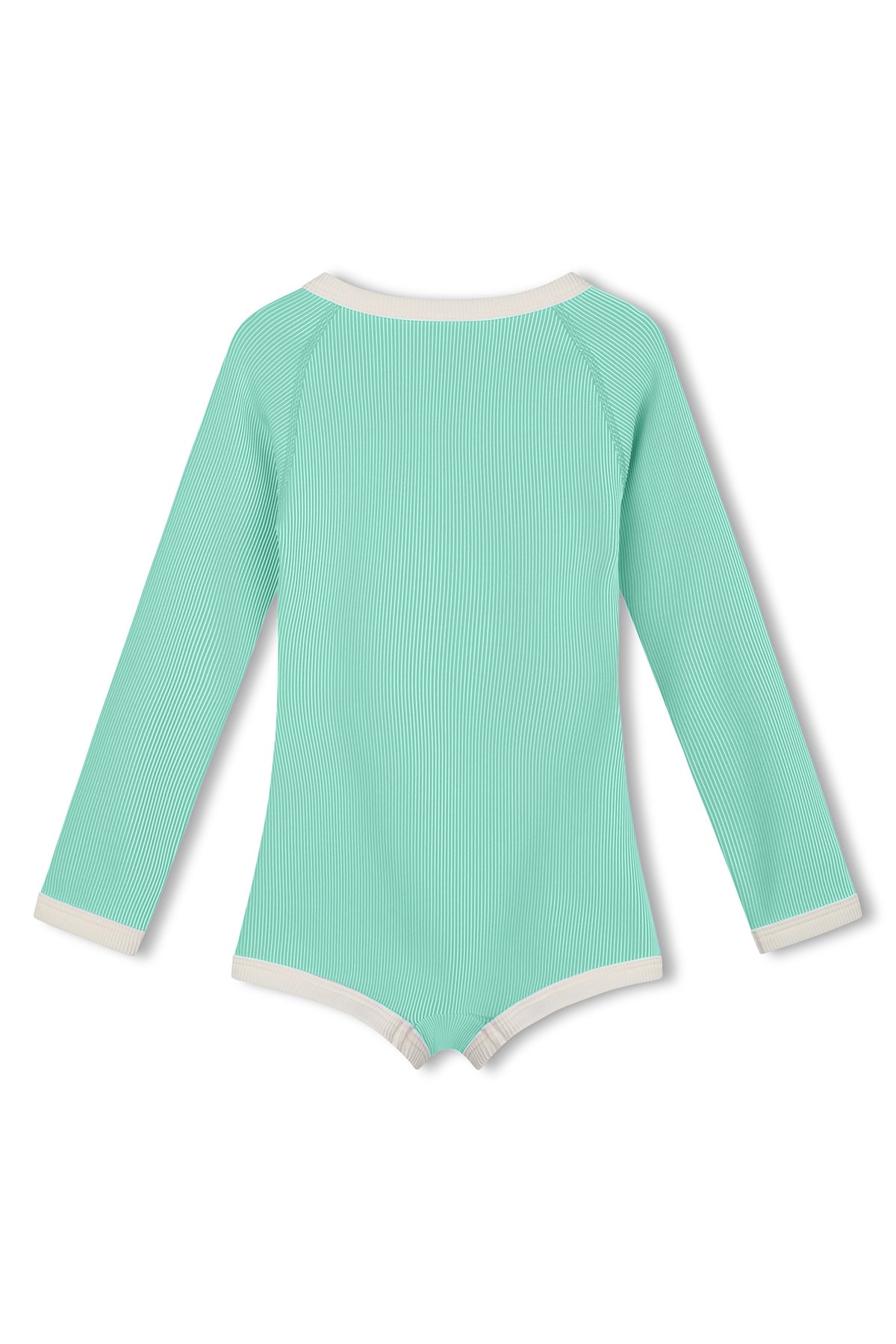 zulu & zephyr mini stripe rashie onesie - aqua