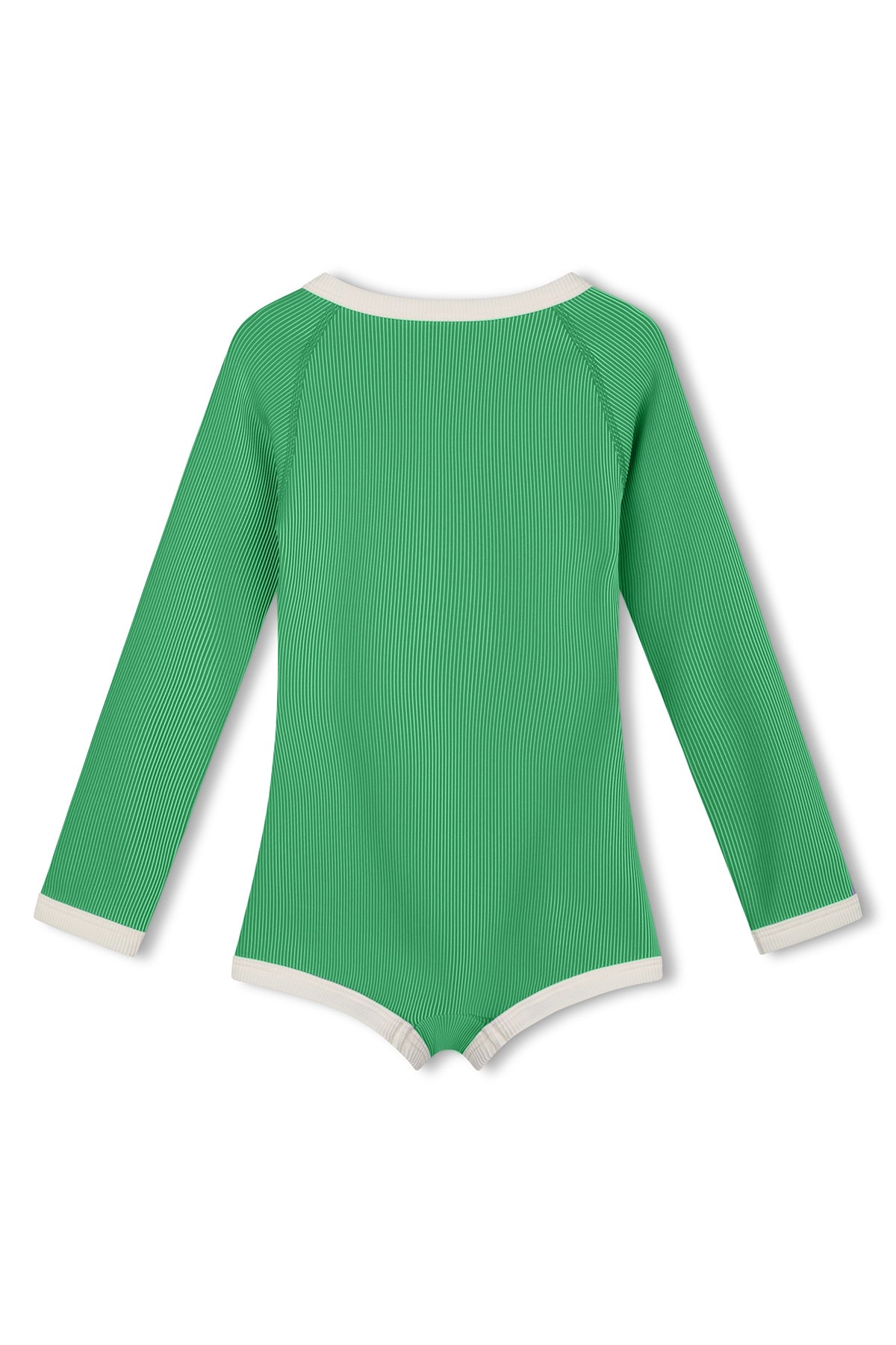 zulu & zephyr mini stripe rib rashie onesie - parrot green