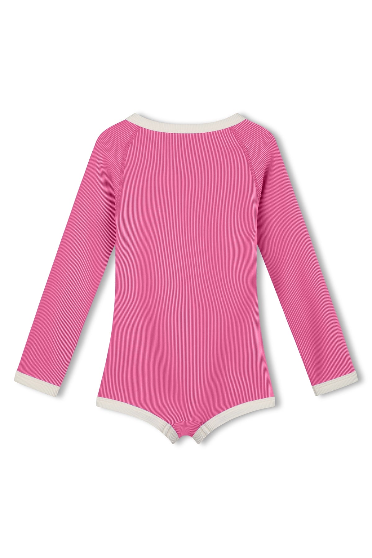 zulu & zephyr mini stripe rib rashie onesie -  shell pink
