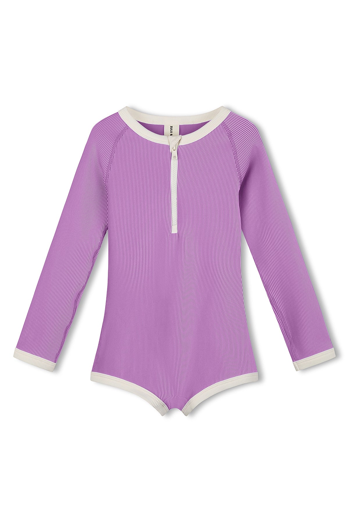 zulu & zephyr mini stripe rashie onesie - lilac