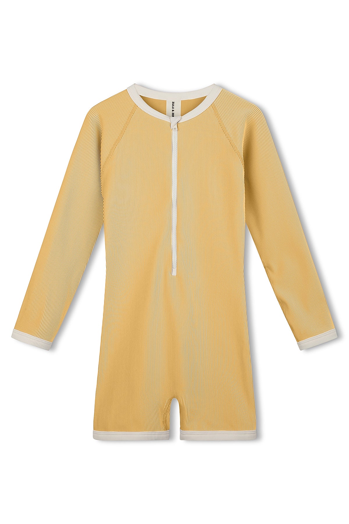 zulu & zephyr mini stripe rib surf suit -  marigold