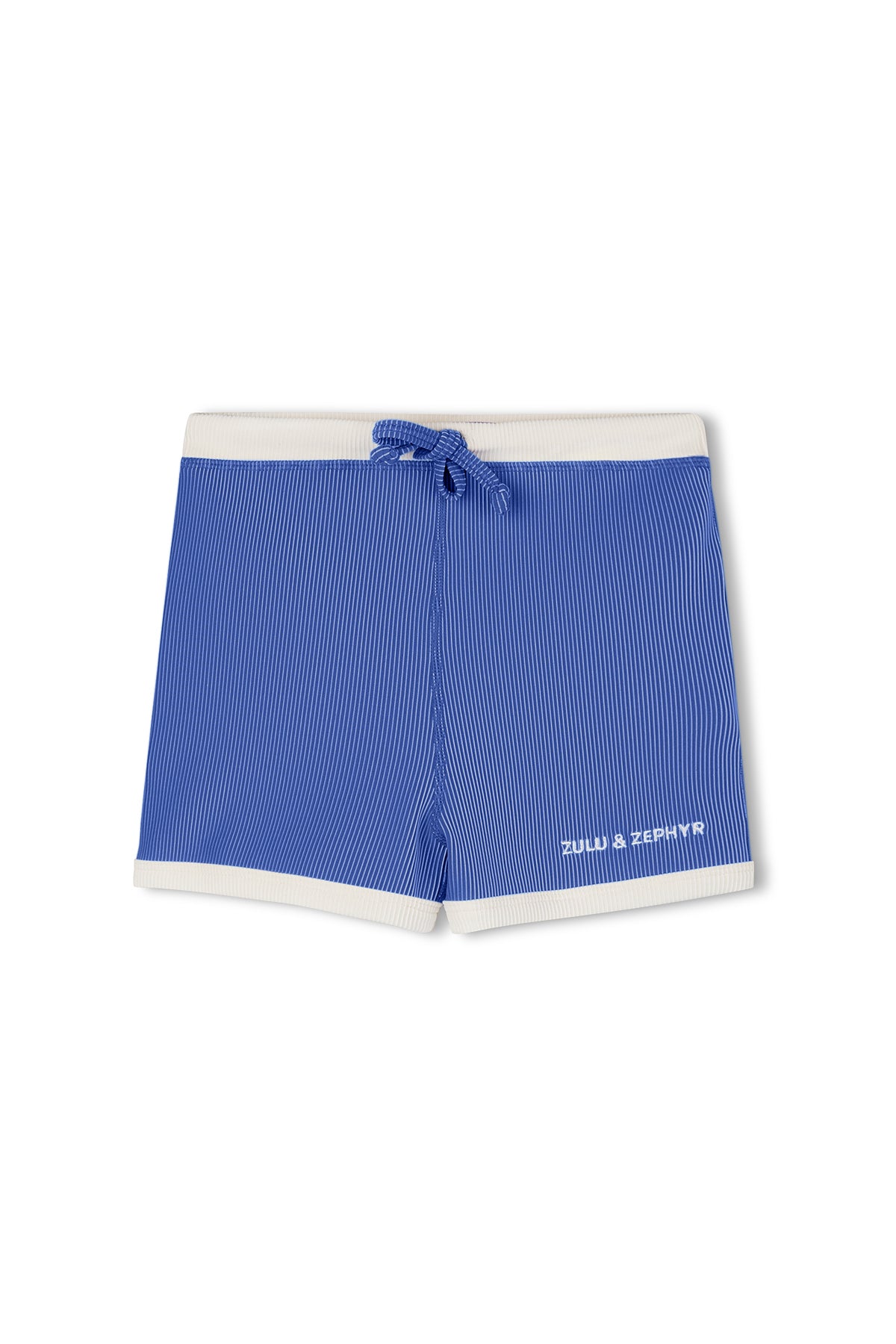 zulu & zephyr mini stripe surf short - sea blue