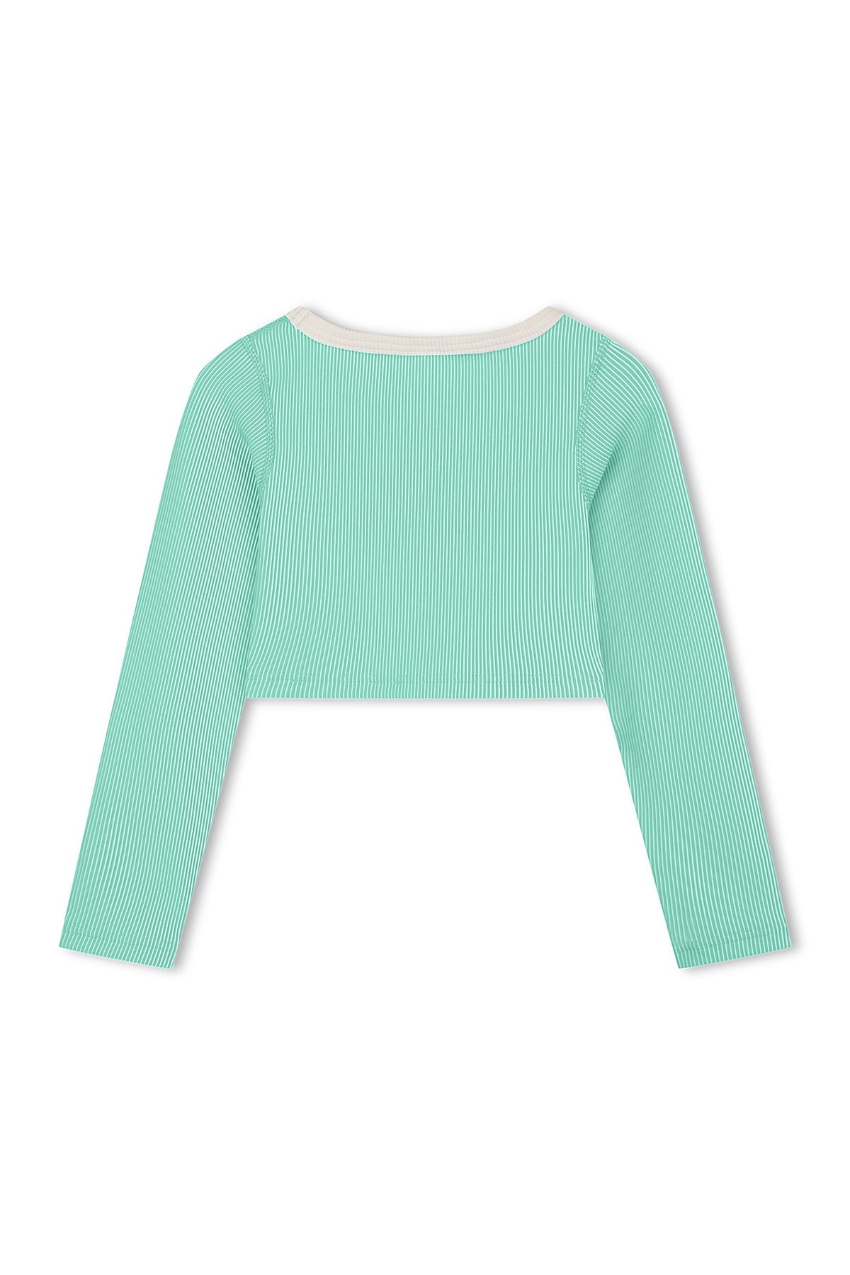 zulu & zephyr mini stripe crop rashie - aqua