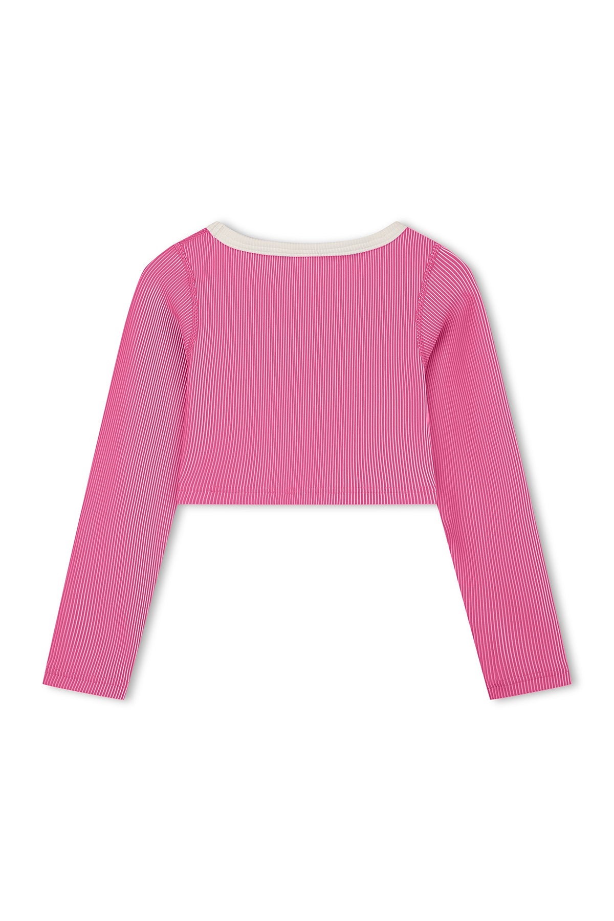 zulu & zephyr mini stripe rib crop rashie - shell pink