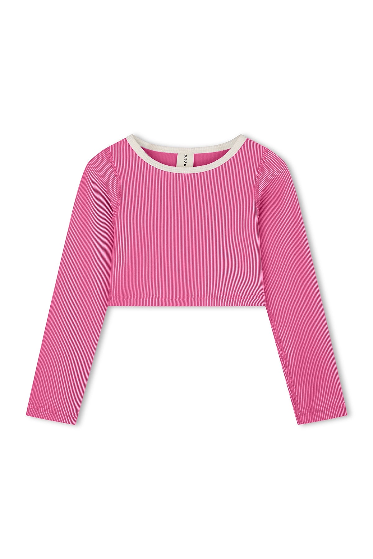 zulu & zephyr mini stripe rib crop rashie - shell pink