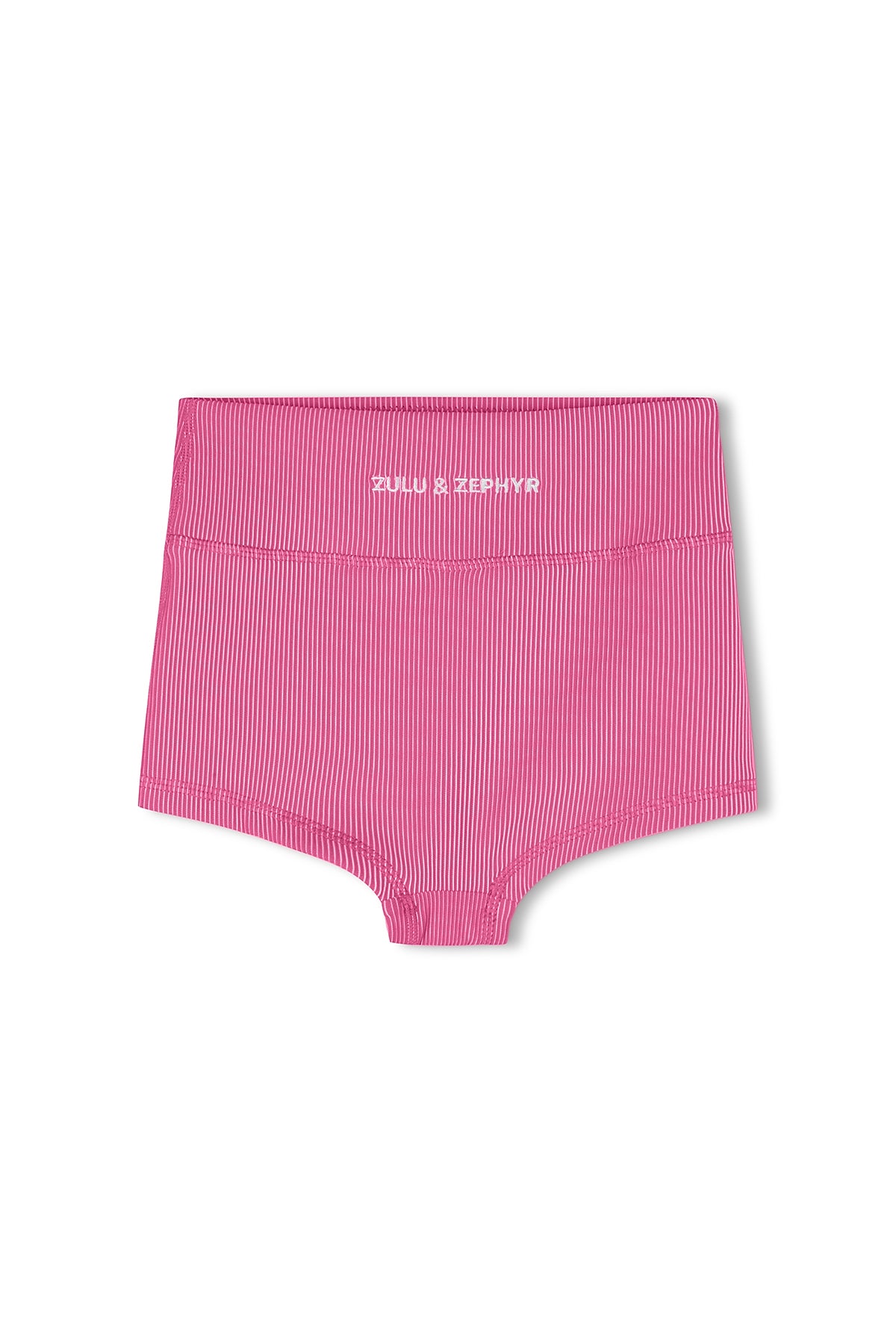 zulu & zephyr mini stripe rib boy short - shell pink