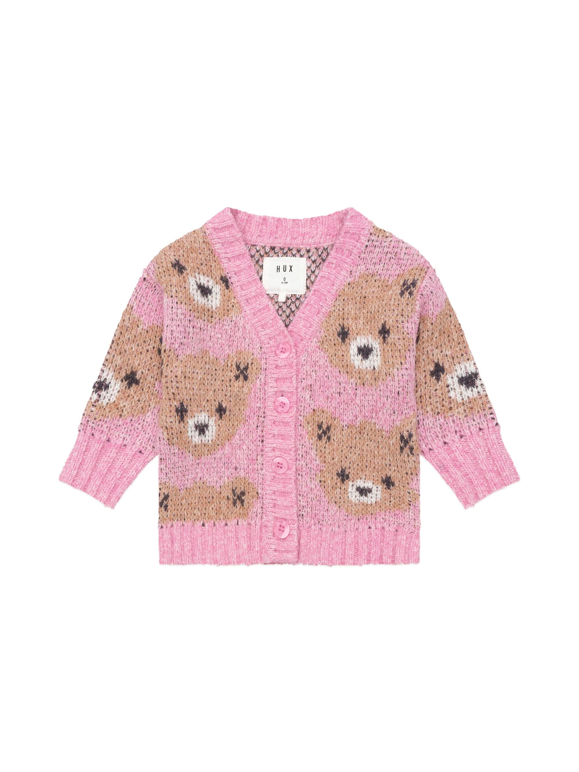 huxbaby peony huxbear knit cardi