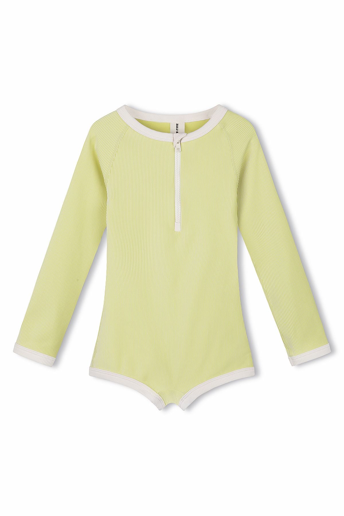 zulu & zephyr mini stripe rib rashie onesie - citrus