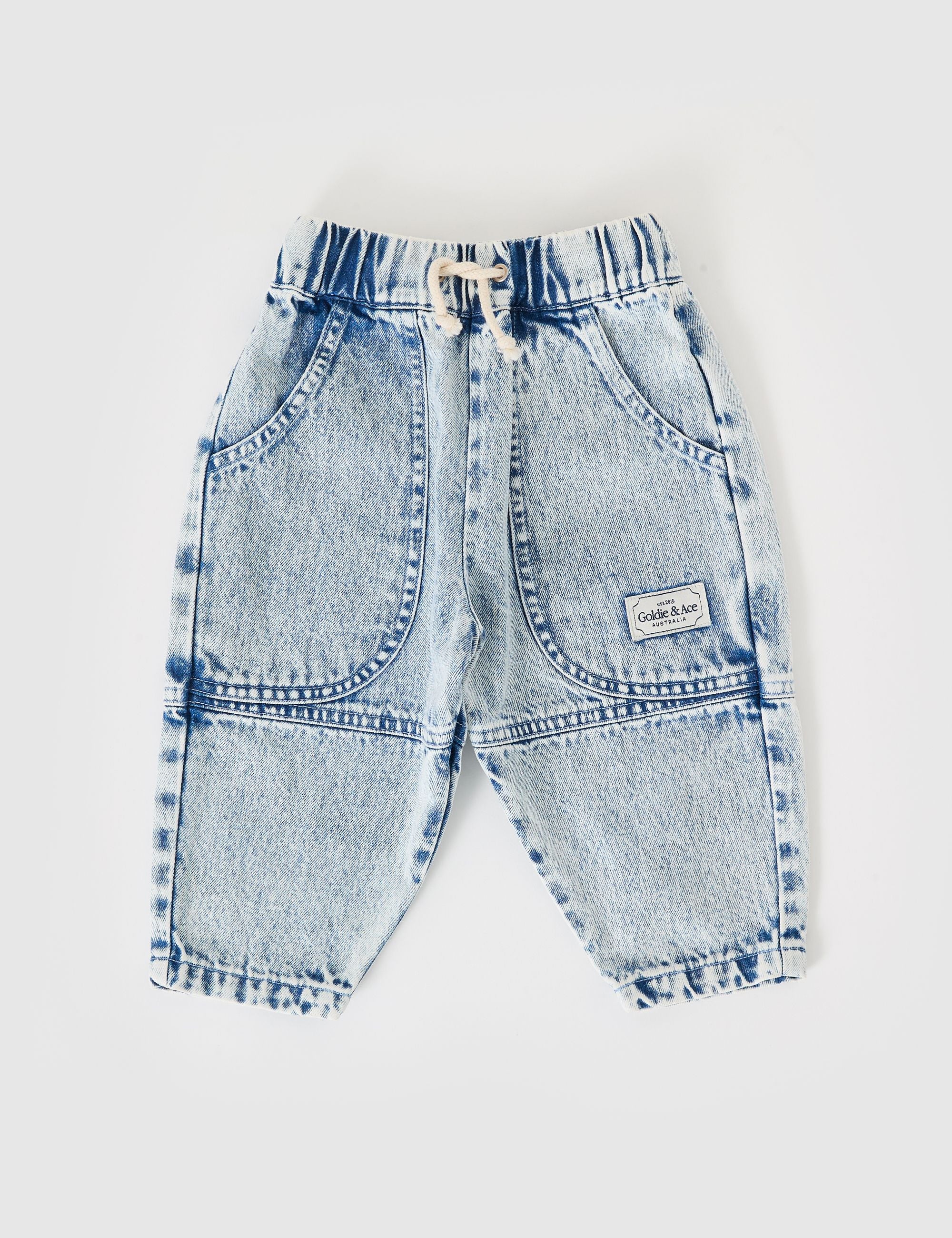 goldie + ace drew denim pocket pant - light denim