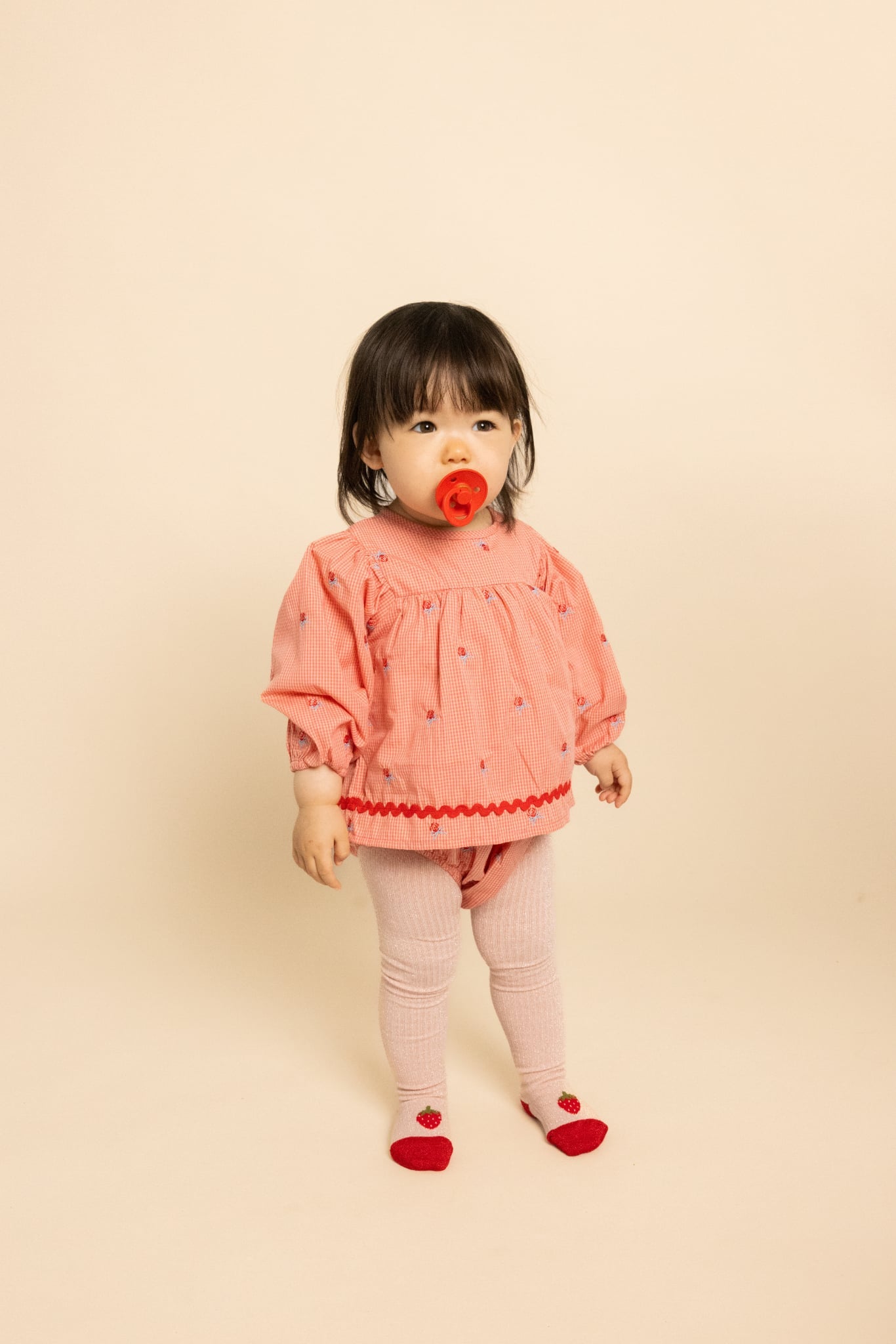 flöss sonja romper - pink rose gingham (pre order)