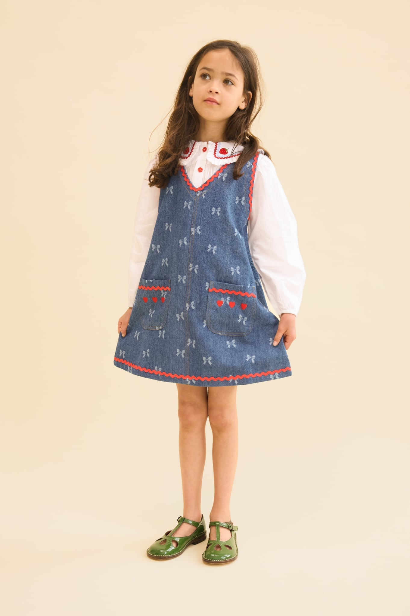 flöss eva dress - denim blue bow