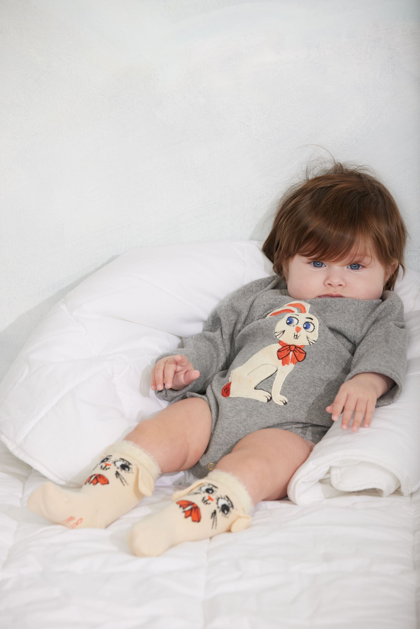 mini rodini rabbit application ls body - grey melange