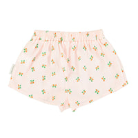 piupiuchick shorts with frills - light pink stripes with flowers