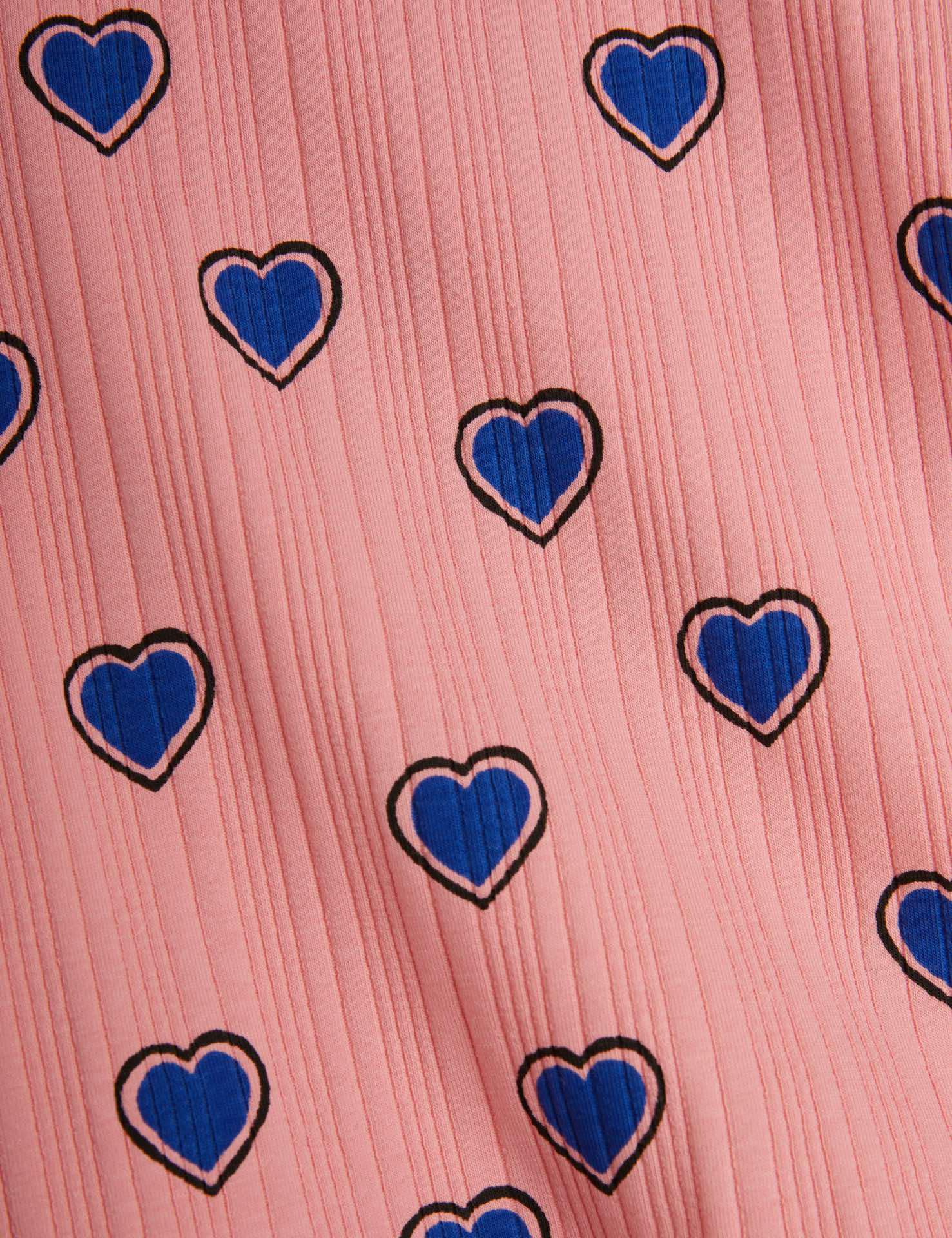 mini rodini outlined hearts aop ss tee - pink