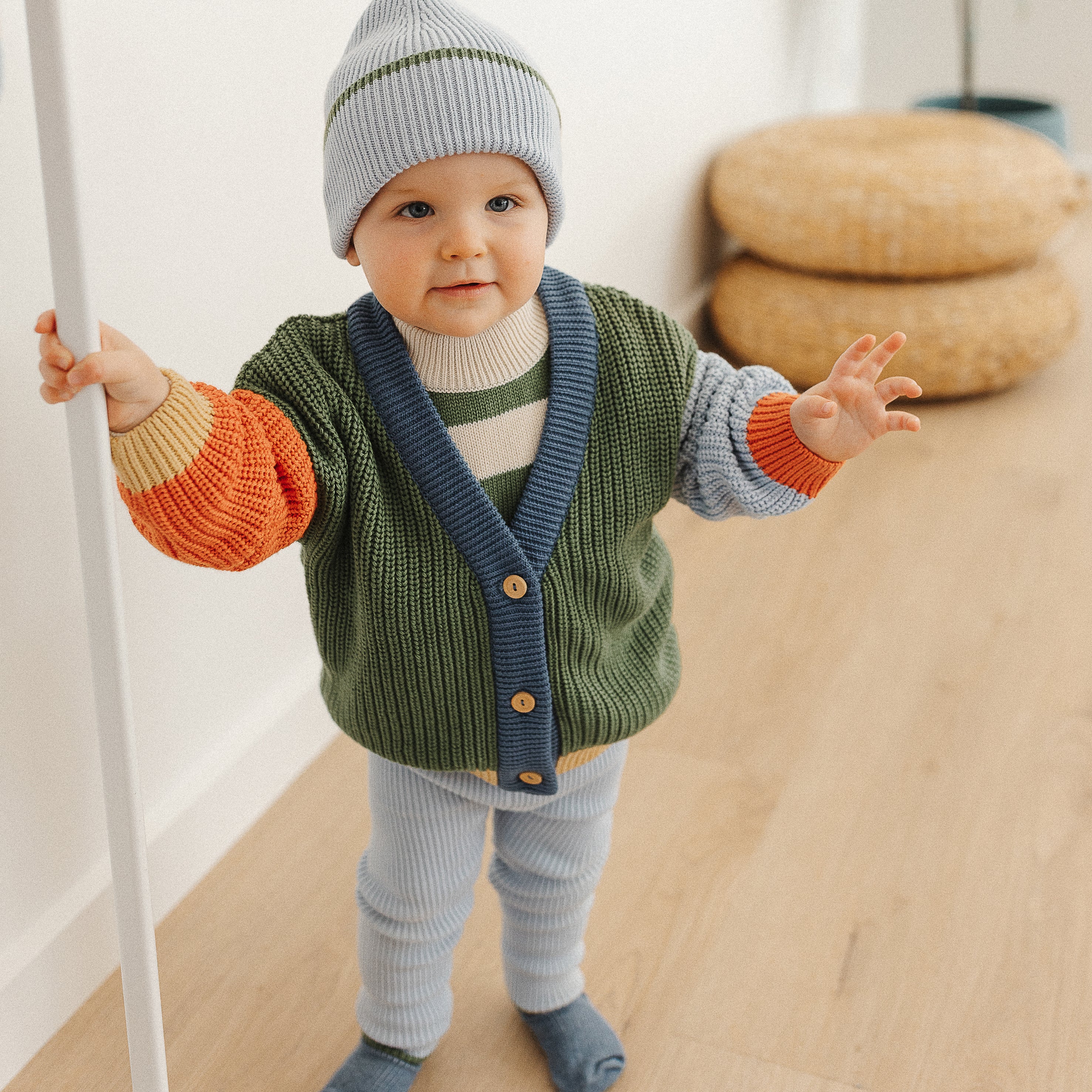 the rest chunky grandpa cardi - colour block