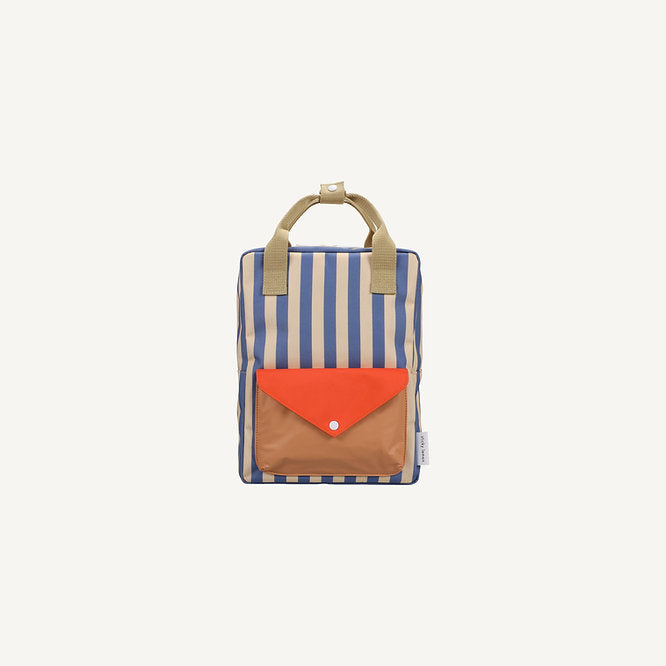 sticky lemon medium envelope backpack - blue stripe