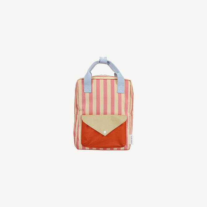 sticky lemon medium envelope backpack - pink stripe