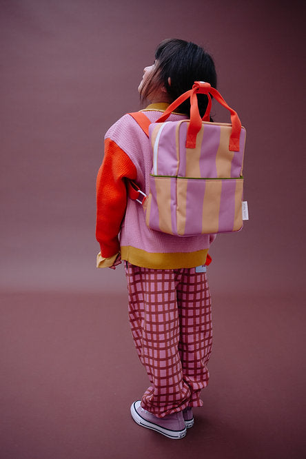 sticky lemon small backpack - striped red rosebay + apple grub