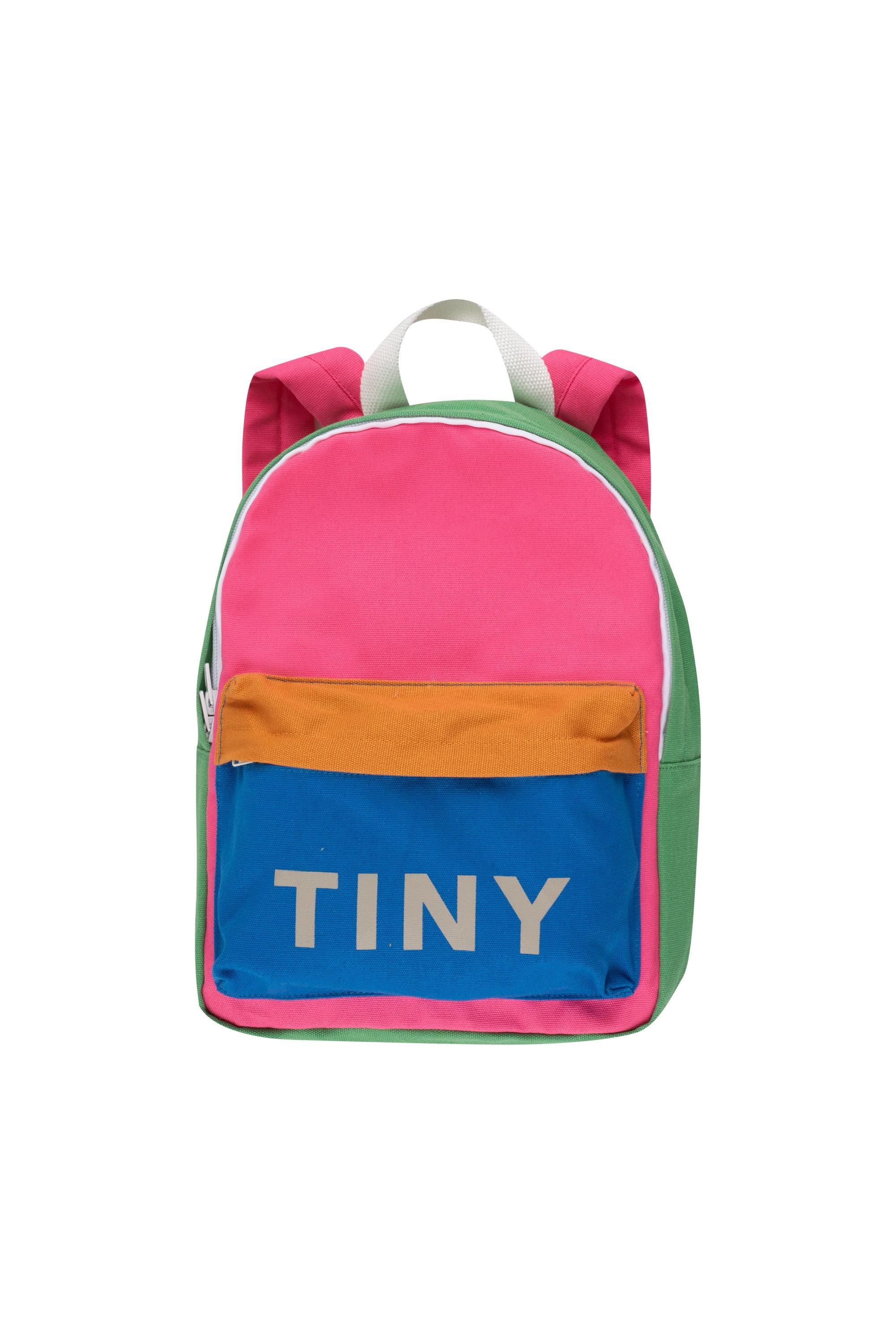 tiny cottons colour block backpack - pink / mustard
