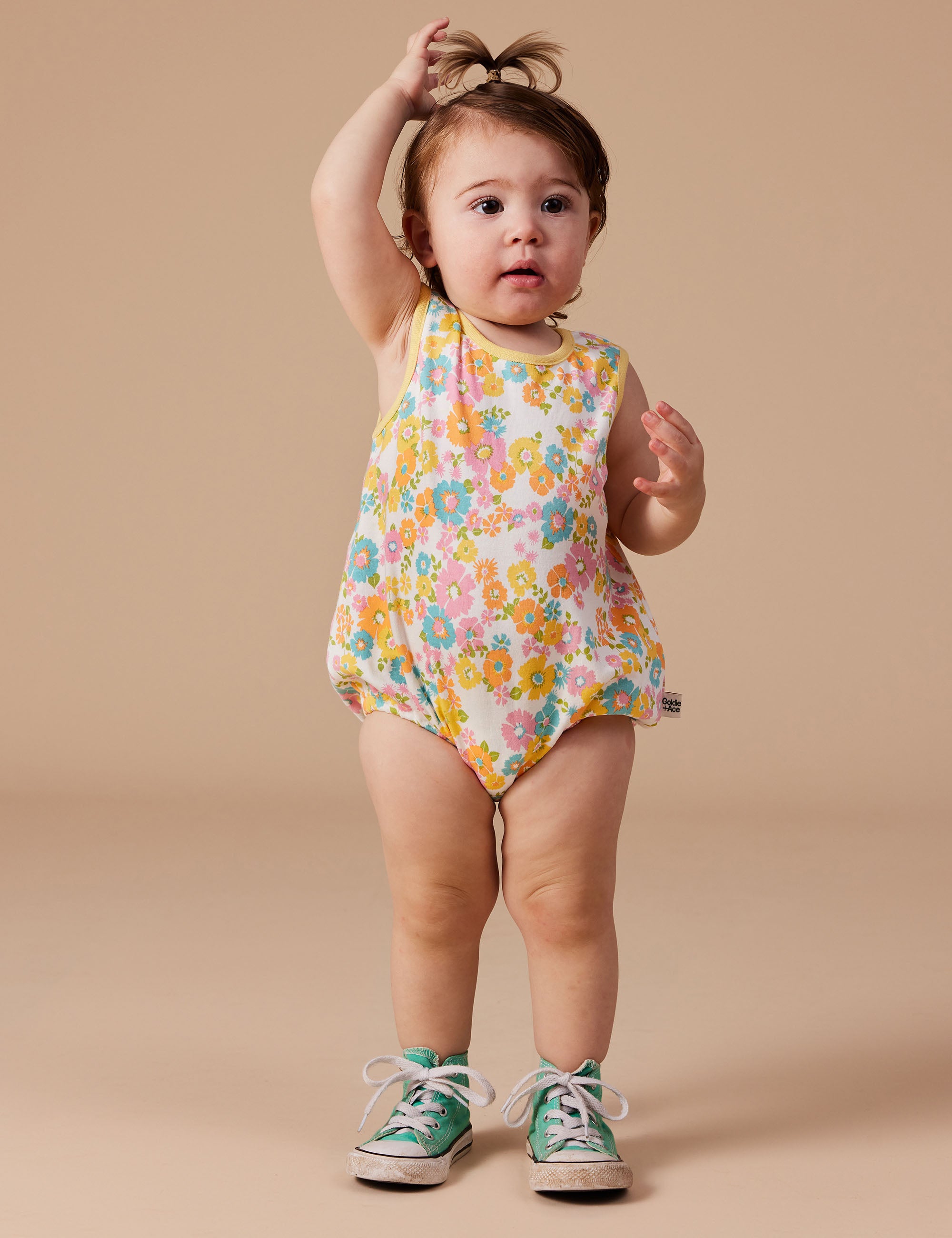 goldie + ace flower child bubble romper