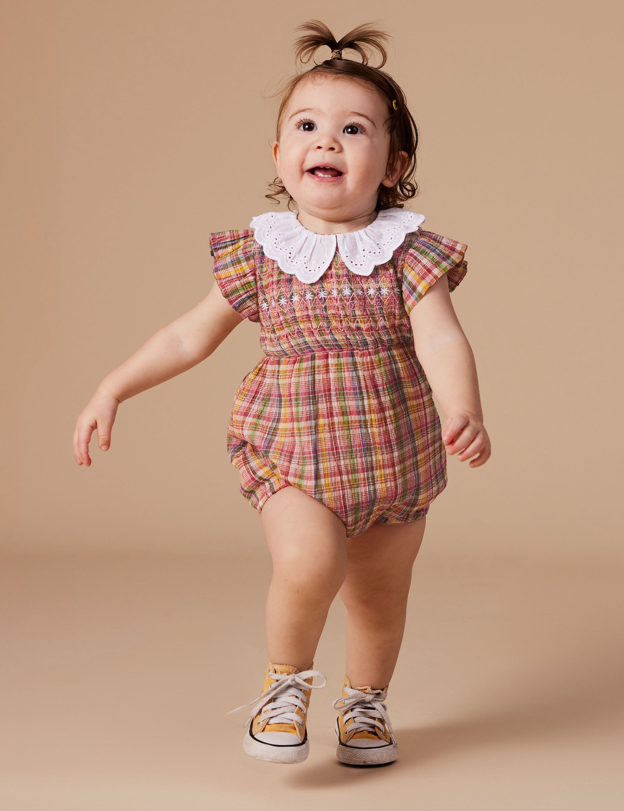 goldie + ace lani smocked romper - sweetie check