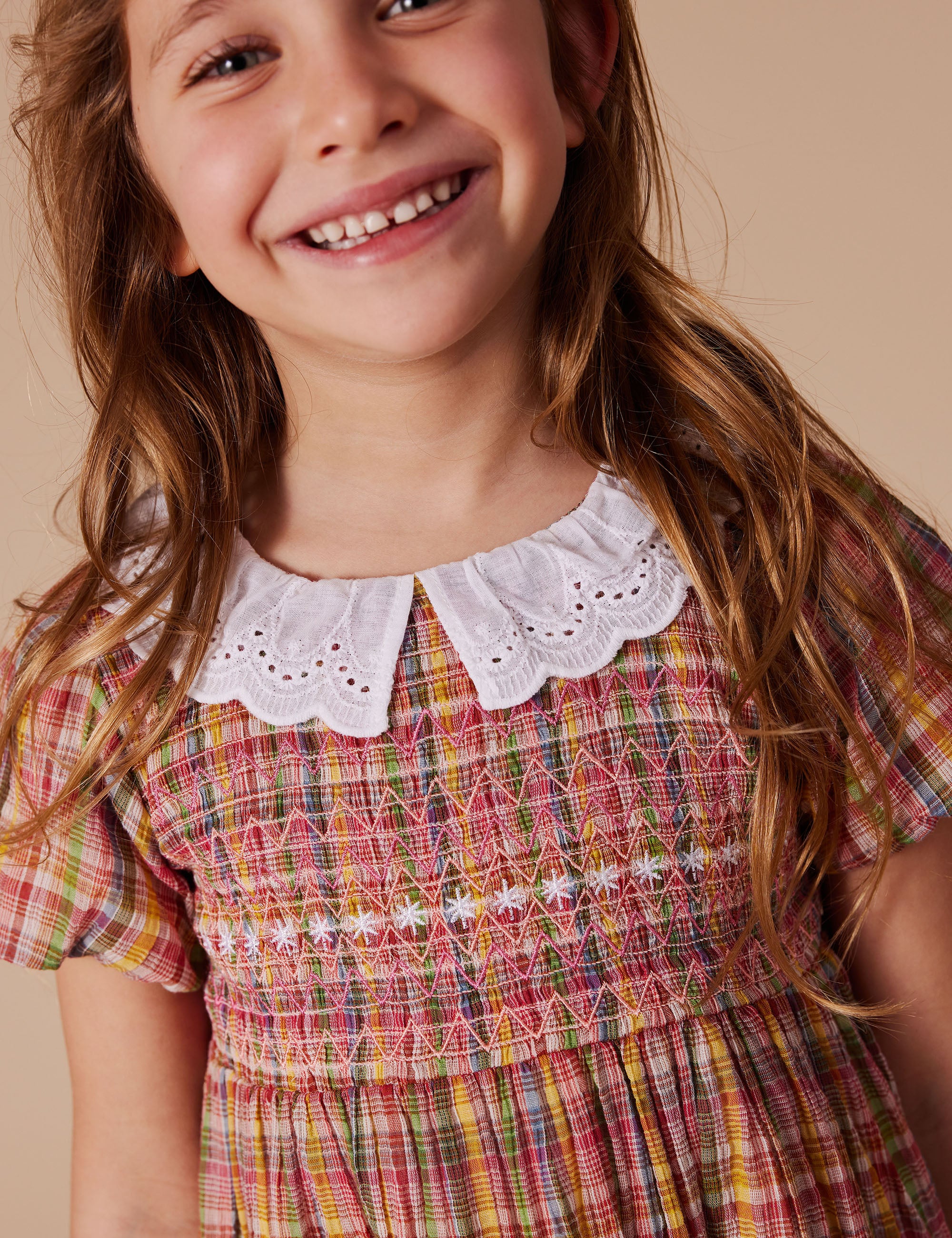 goldie + ace flo smocked dress - sweetie check