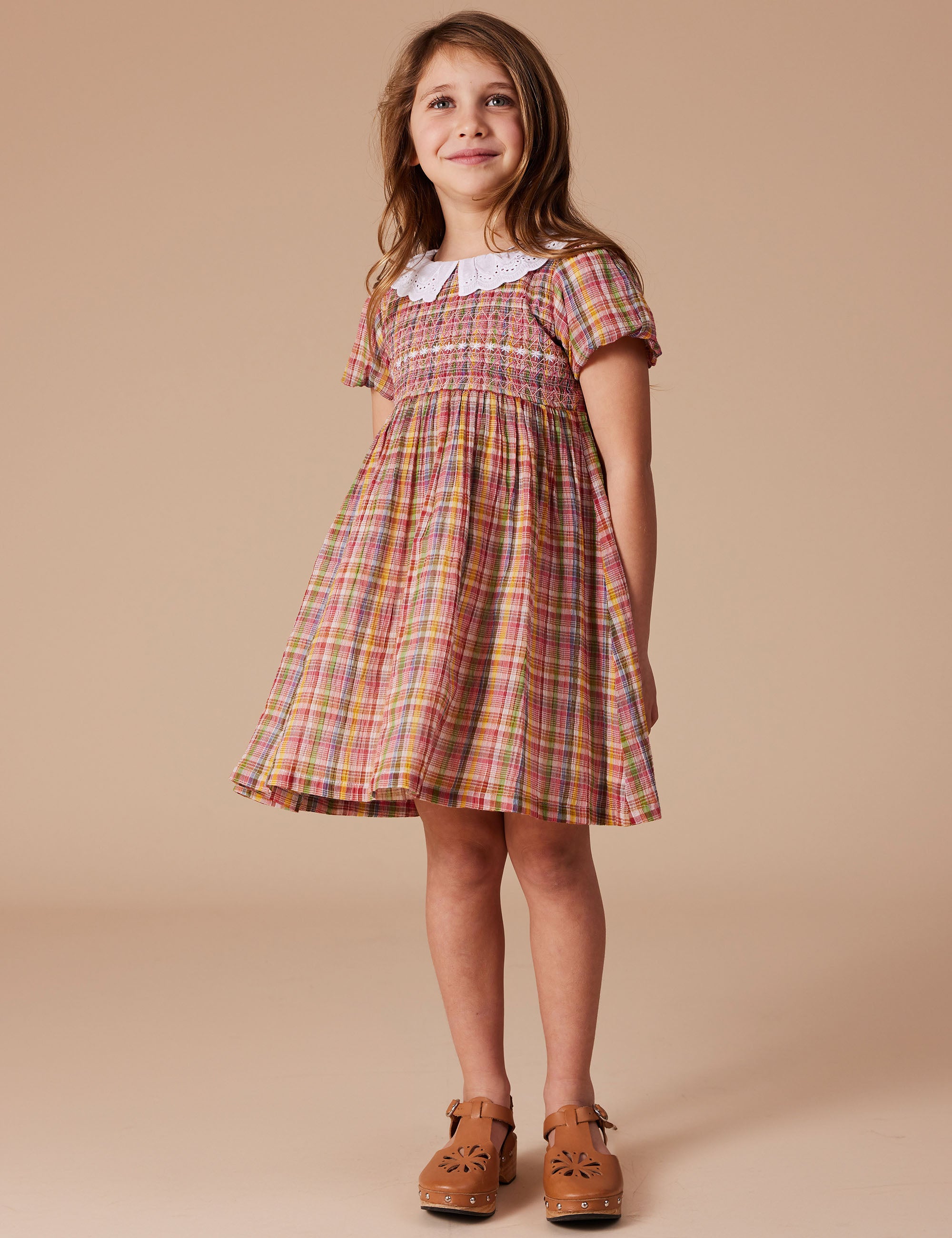 goldie + ace flo smocked dress - sweetie check