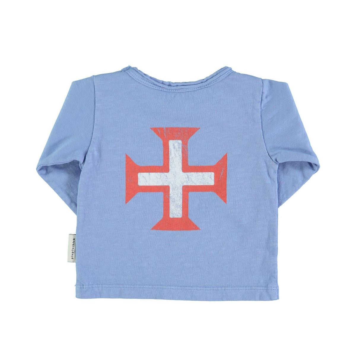 piupiuchick baby l/s tee - blue with 'sea people' print