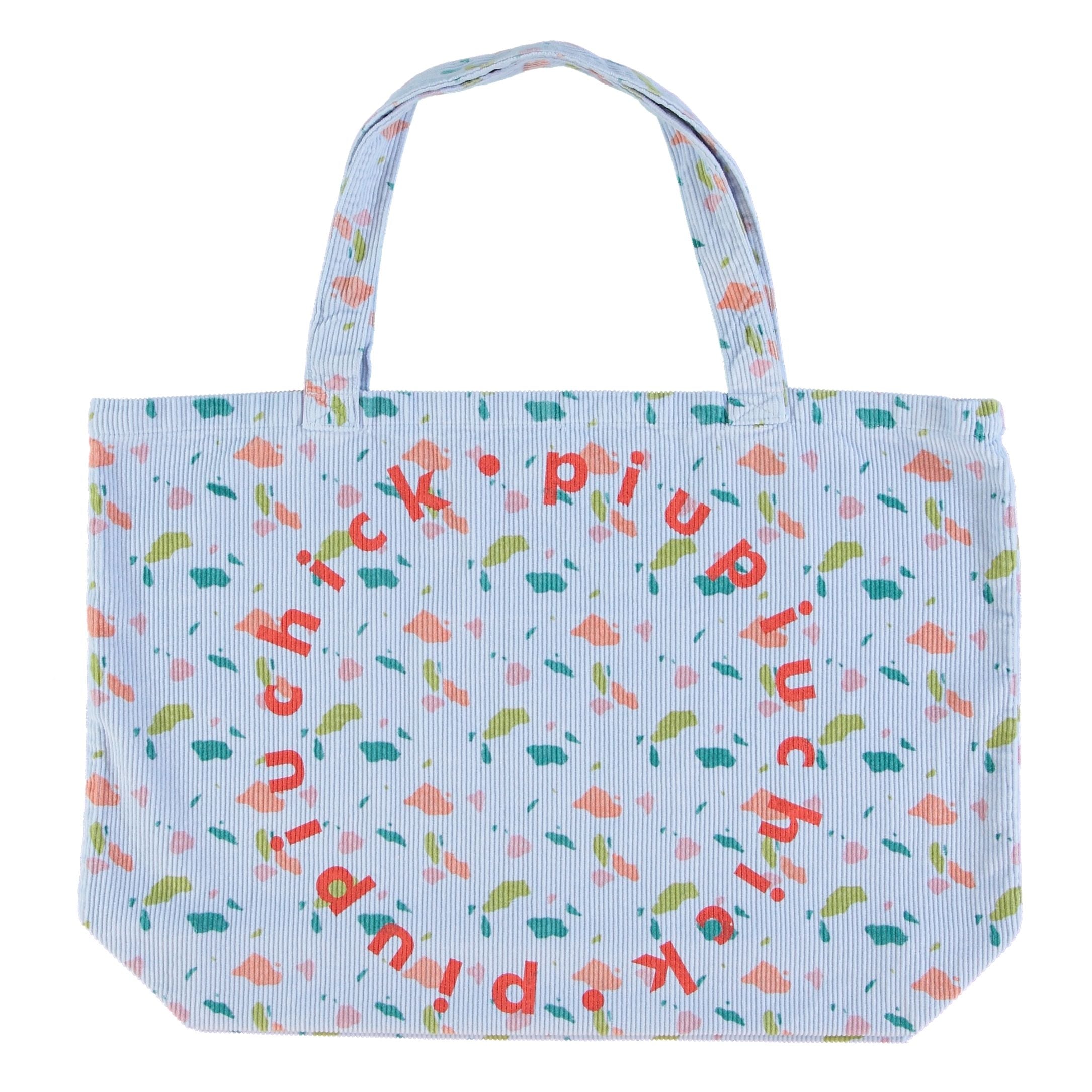 piupiuchick xl logo bag - blue geometric print