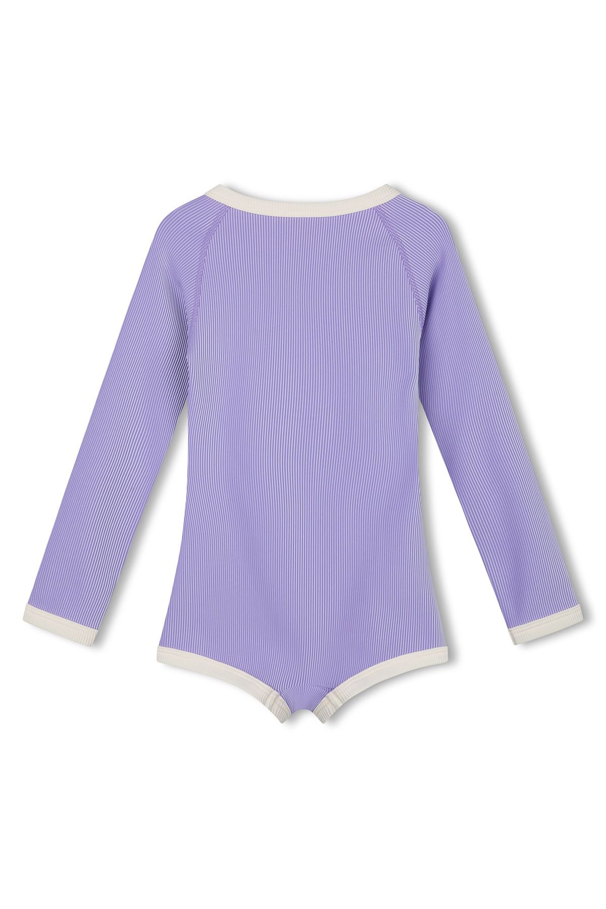 zulu & zephyr mini stripe rib rashie onesie - grape (PRE ORDER)