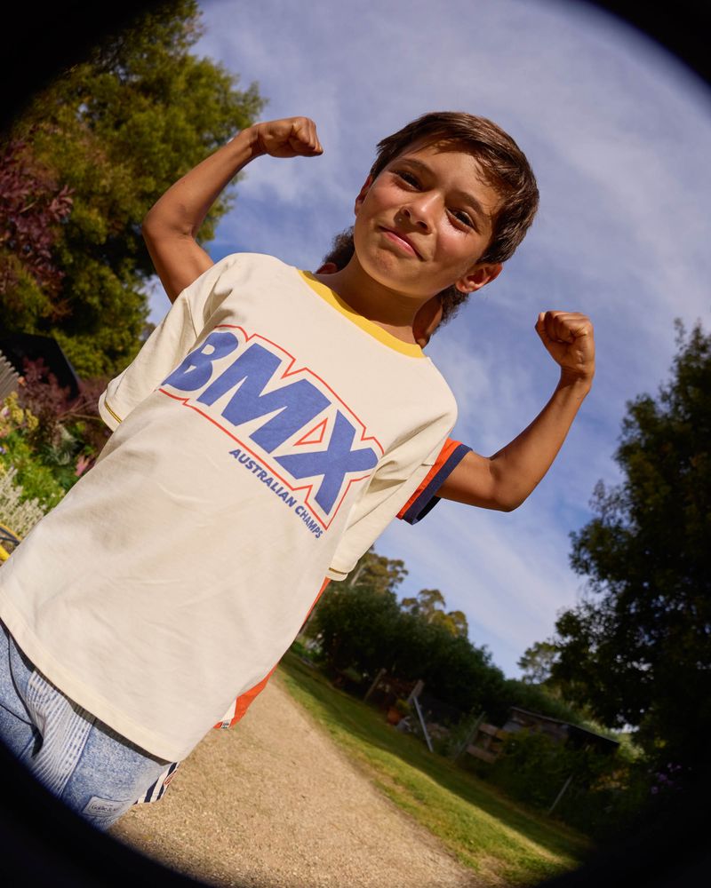 goldie + ace oversized bmx t-shirt - antique white